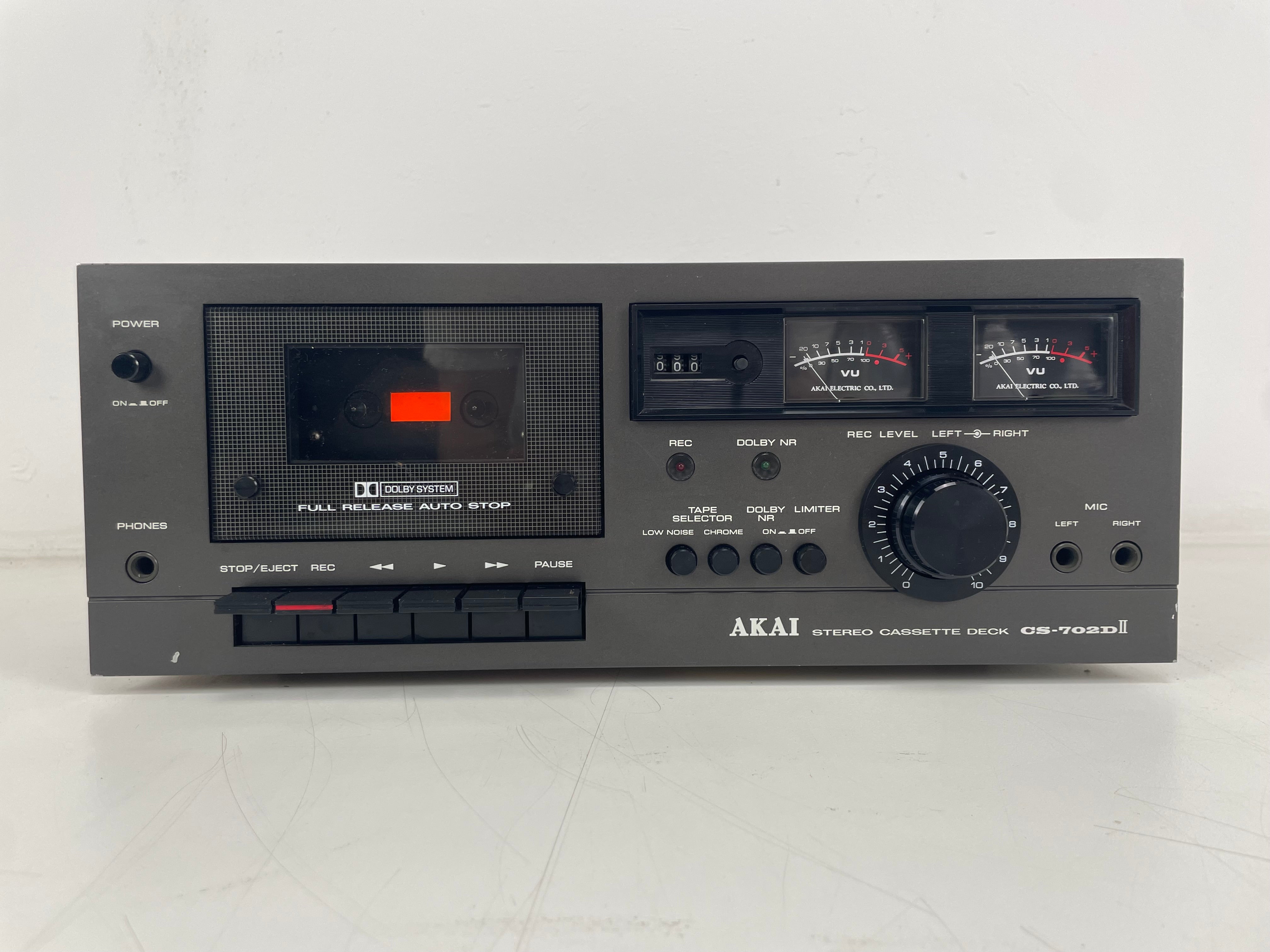 Akai - CD-702D II - Stereo Cassette Deck - 2-Head - Serviced (Cleaned)