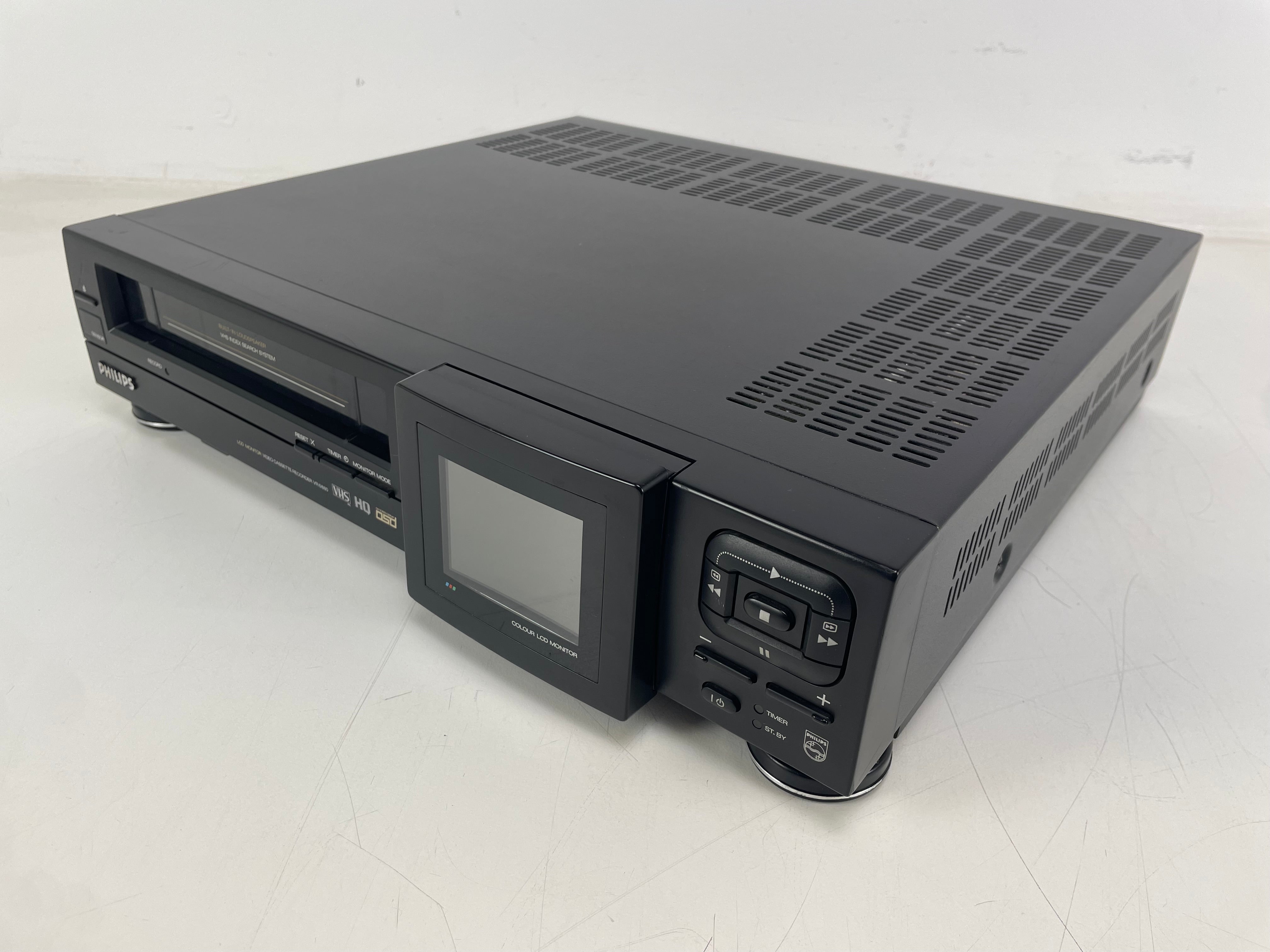 Philips - VR 6880/01 – Rare VHS HQ Video Cassette Recorder – Built-In LCD Monitor – Serviced / Recapped / Repaired