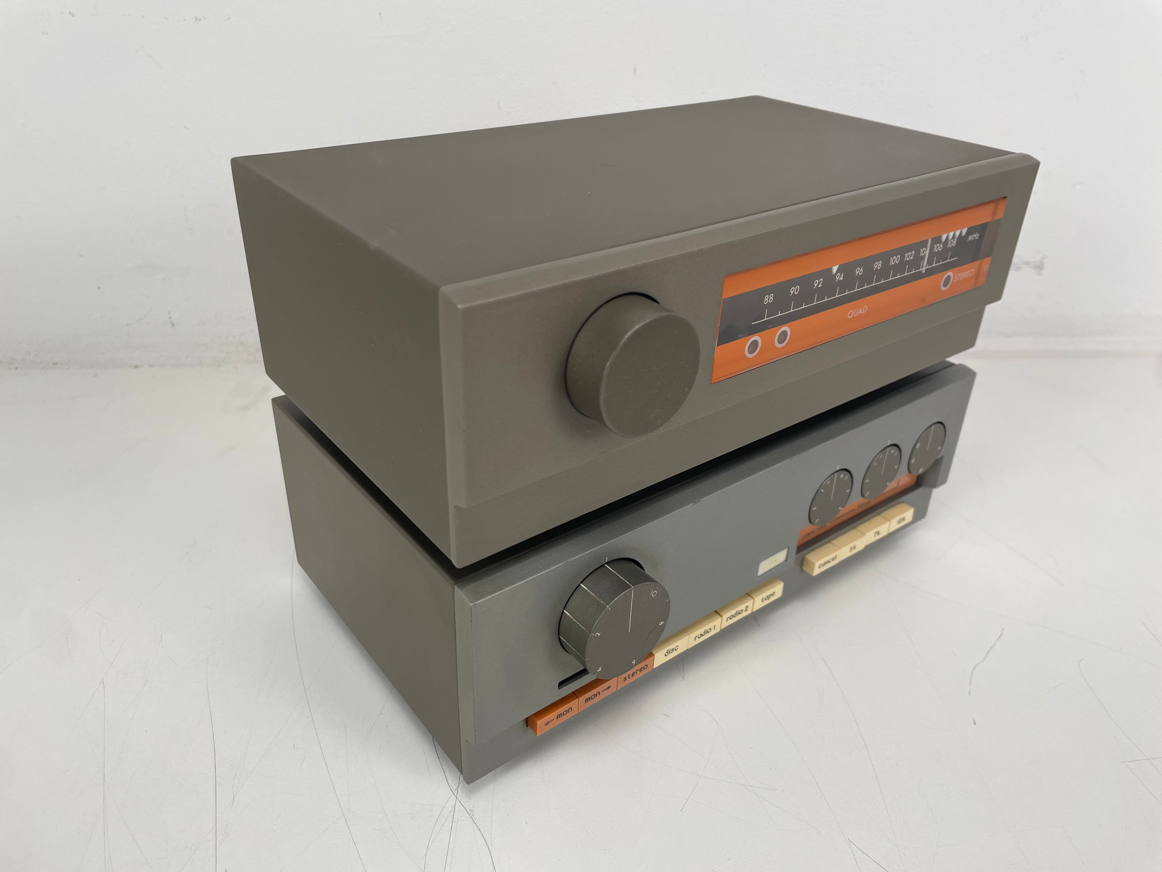 Quad 33 / FM3 / 303 – Pre-Amplifier, Power Amplifier & Tuner Set – Inc. Cables