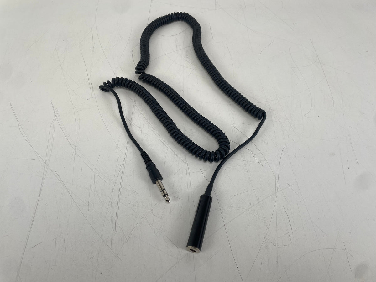 6.35mm Stereo Jack Extension Cable – Male to Female – 2.5 Metres – Coiled – New Old Stock