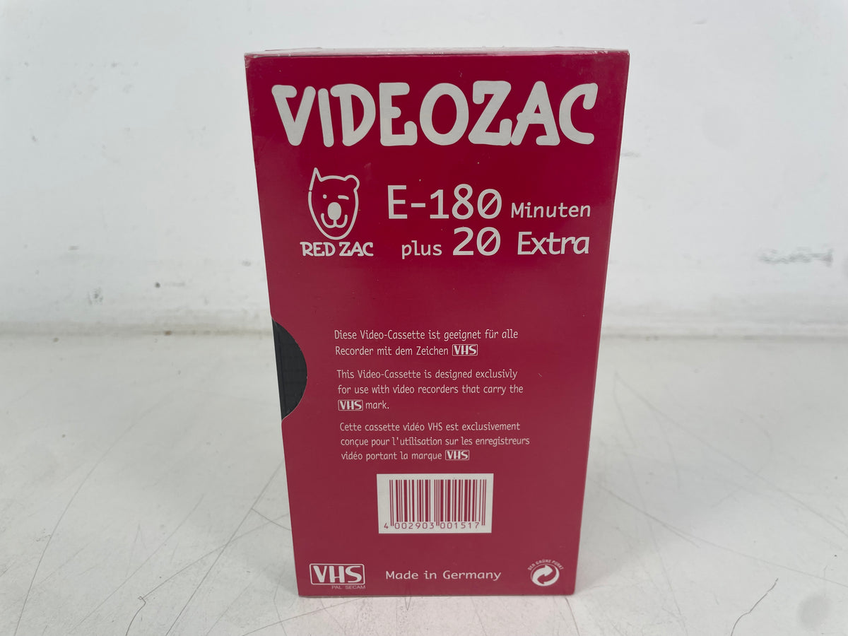 VIDEOZAC E-180+20 Chrome VHS Video Cassette – Sealed / NOS