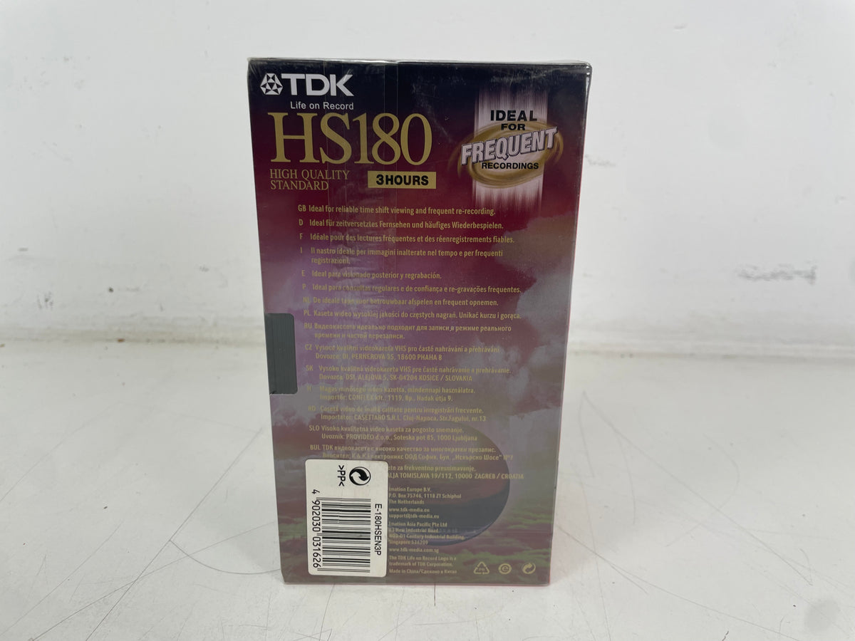 TDK HS180 – VHS Blank Video Cassettes – 180 Min – Sealed 3-Pack