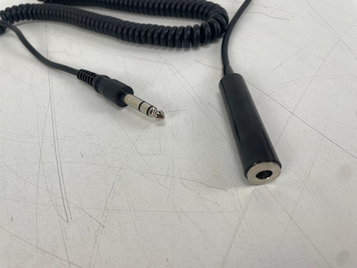 6.35mm Stereo Jack Extension Cable – Male to Female – 2.5 Metres – Coiled – New Old Stock
