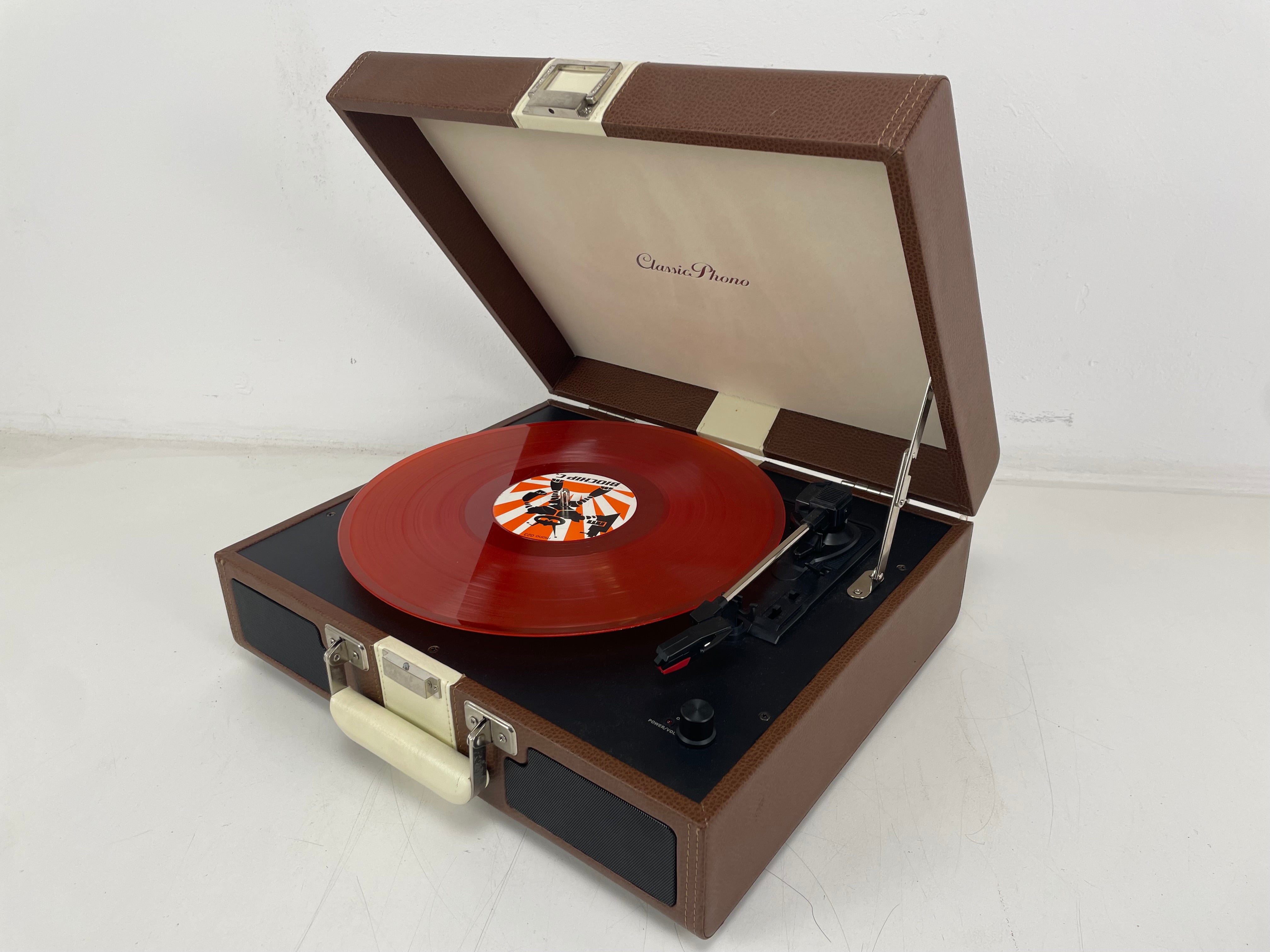 Classic Phono (Lenco) - TT-33 Brown - Portable Phono Suitcase - Speakers Built-In