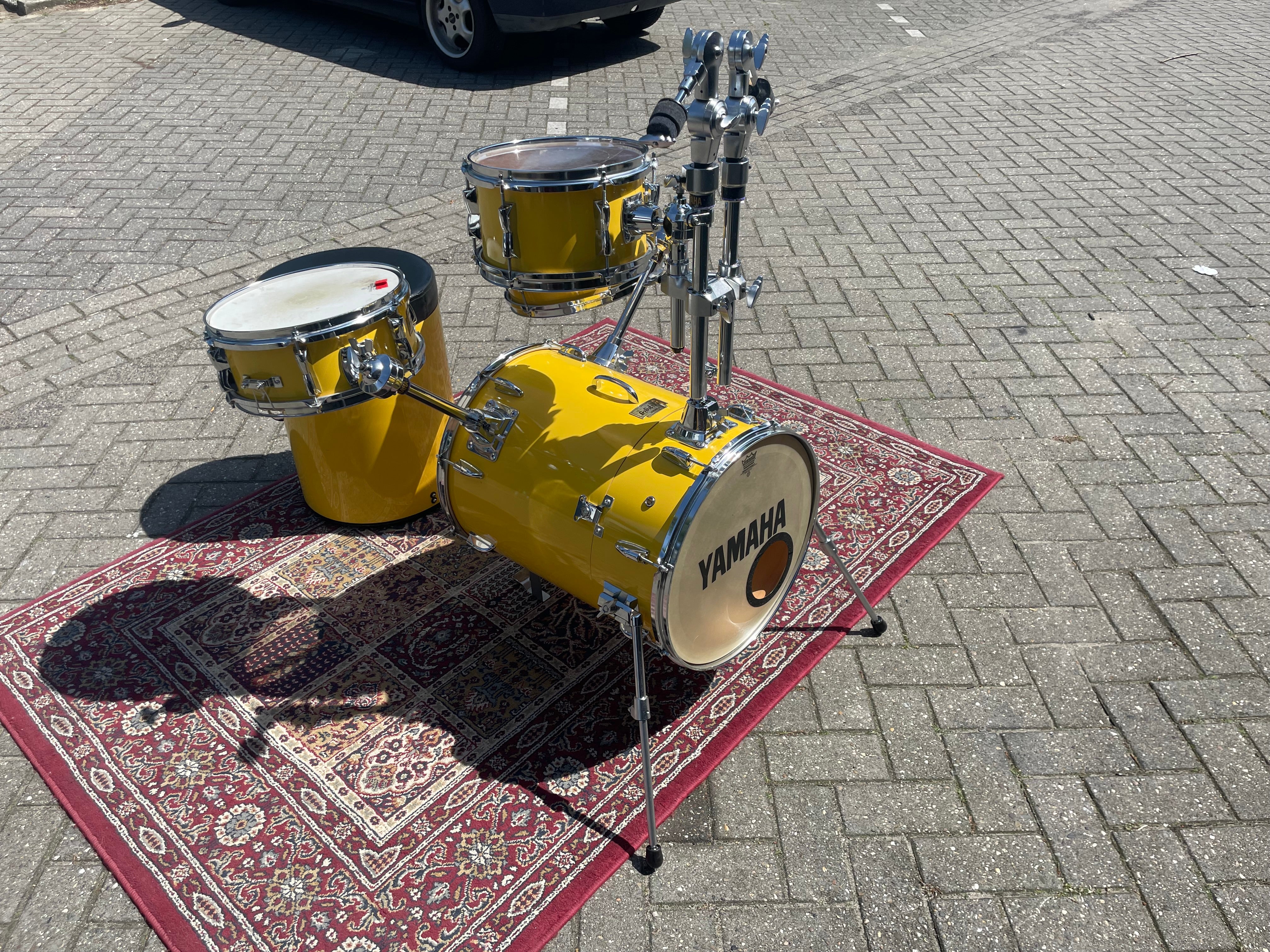 Yamaha - Hipgig MKI – Yellow Drum Kit – Vintage Rare Compact Drum Set - Inc. Cases