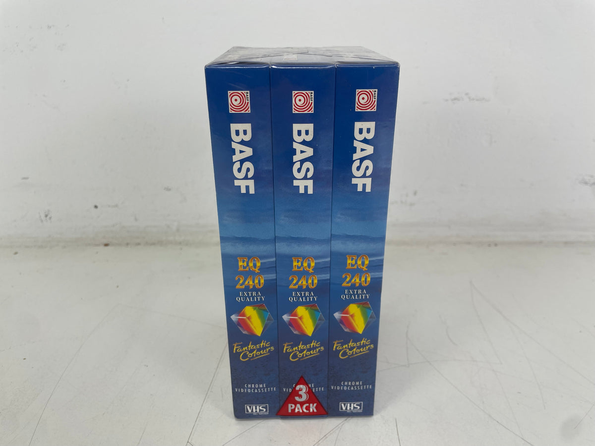 BASF by EMTEC EQ240 – VHS Blank Video Cassettes – 240 Min – Sealed 3-Pack NOS