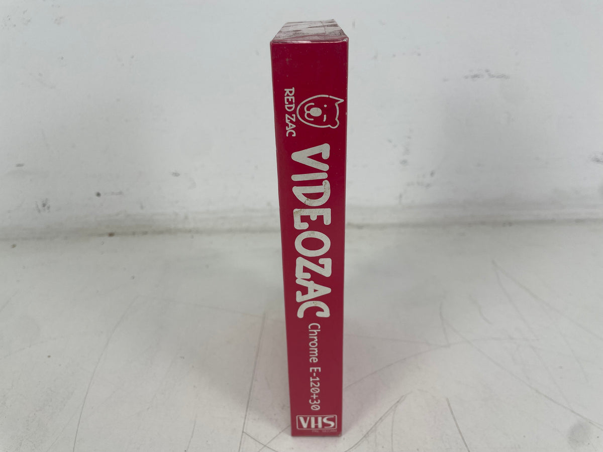 VIDEOZAC Red Zac E-120 +30 Extra – Chrome VHS Blank Video Cassette – NOS Sealed