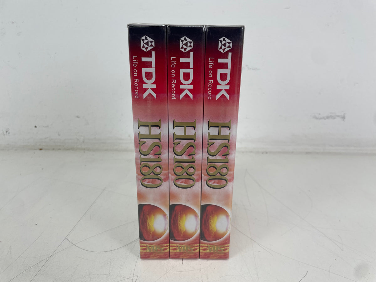 TDK HS180 – VHS Blank Video Cassettes – 180 Min – Sealed 3-Pack