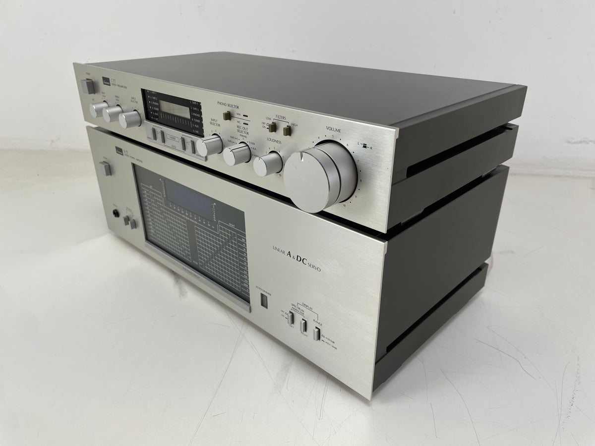 Sansui - C-77 & B-77 – Stereo Preamplifier / Power Amplifier Set - Serviced (B77 Repaired)