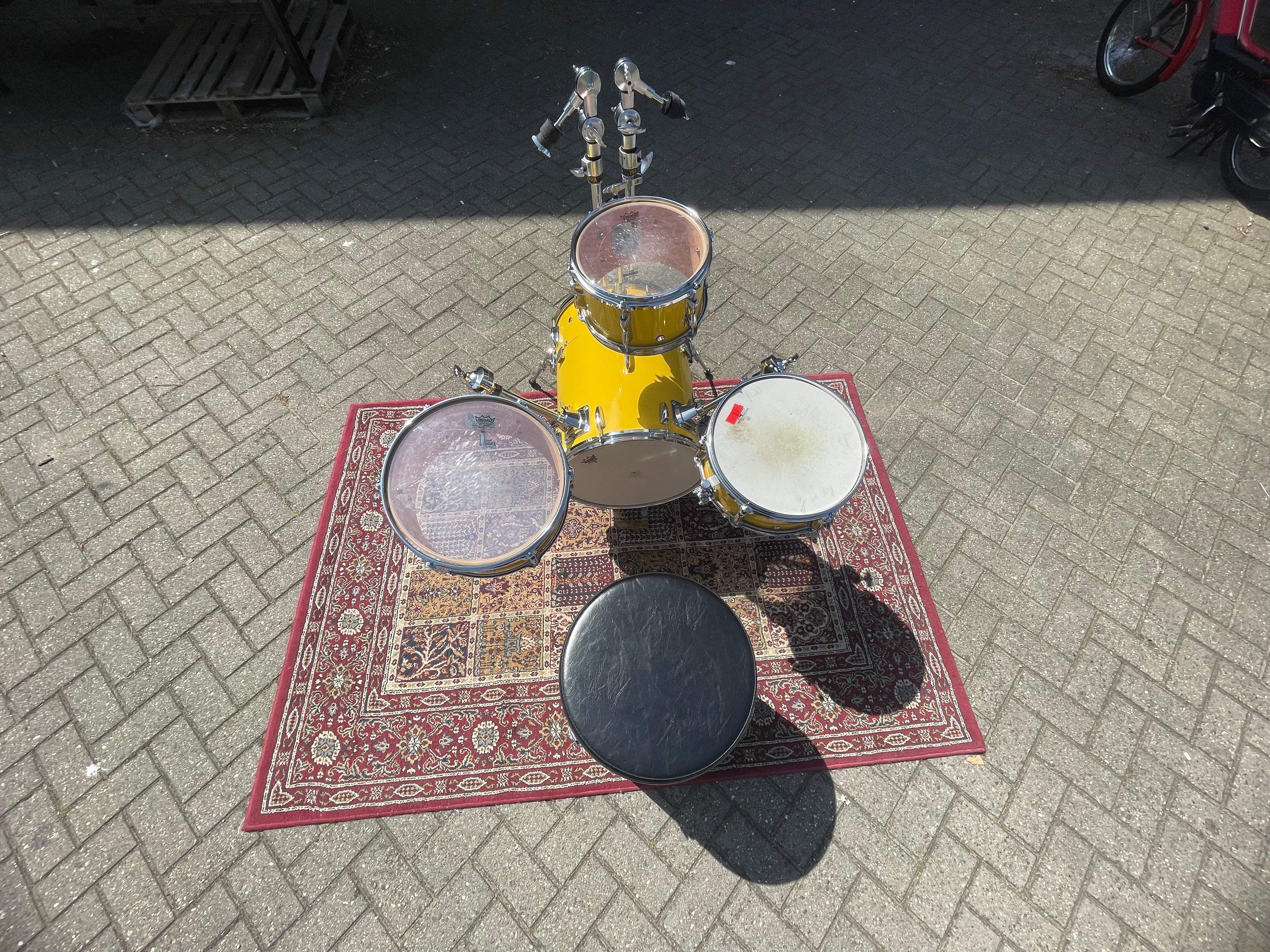 Yamaha - Hipgig MKI – Yellow Drum Kit – Vintage Rare Compact Drum Set - Inc. Cases