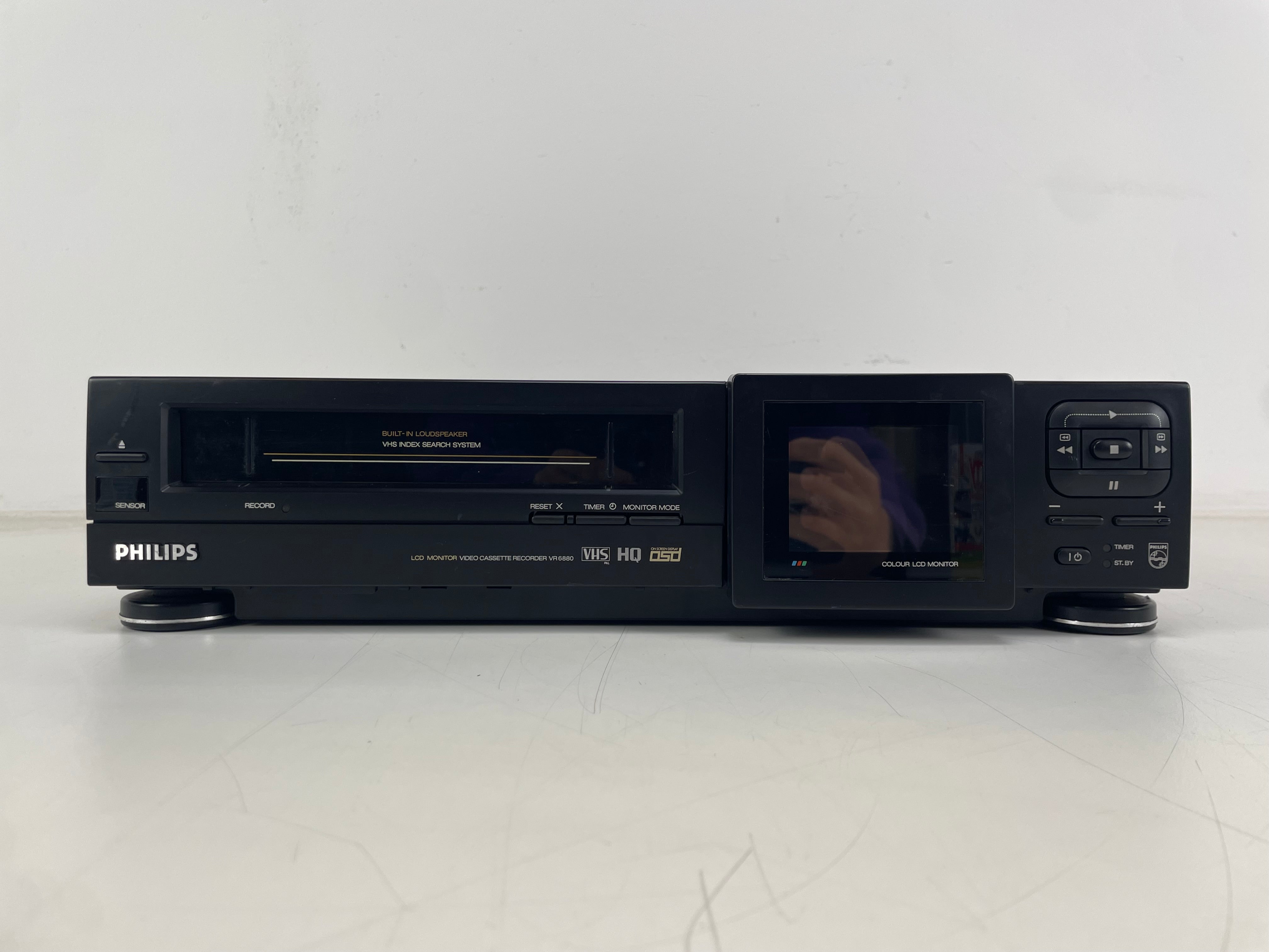 Philips - VR 6880/01 – Rare VHS HQ Video Cassette Recorder – Built-In LCD Monitor – Serviced / Recapped / Repaired