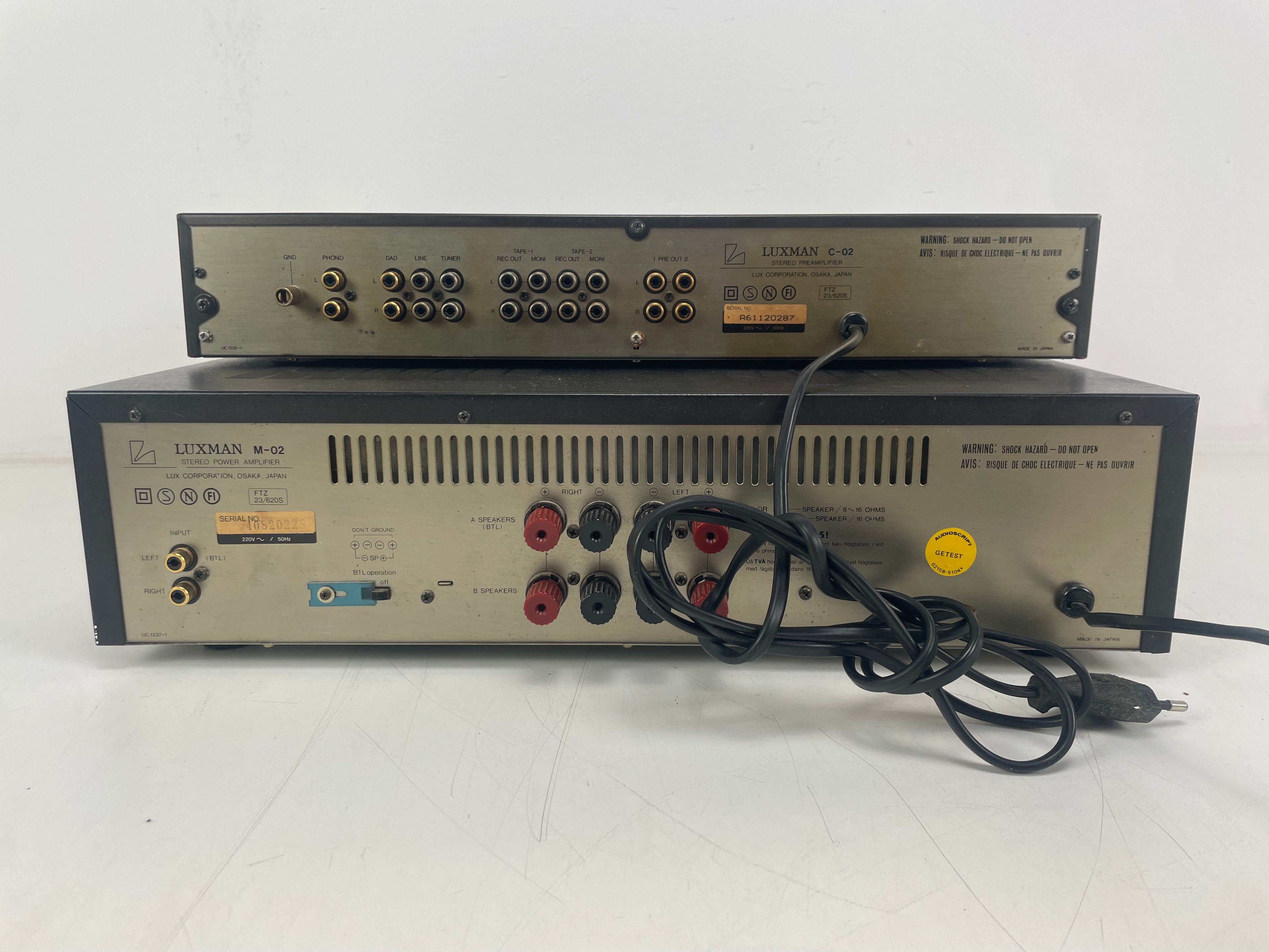 Luxman - C-02/M-02 - Power/Pre-Amplifier Set - Serviced (Repaired)