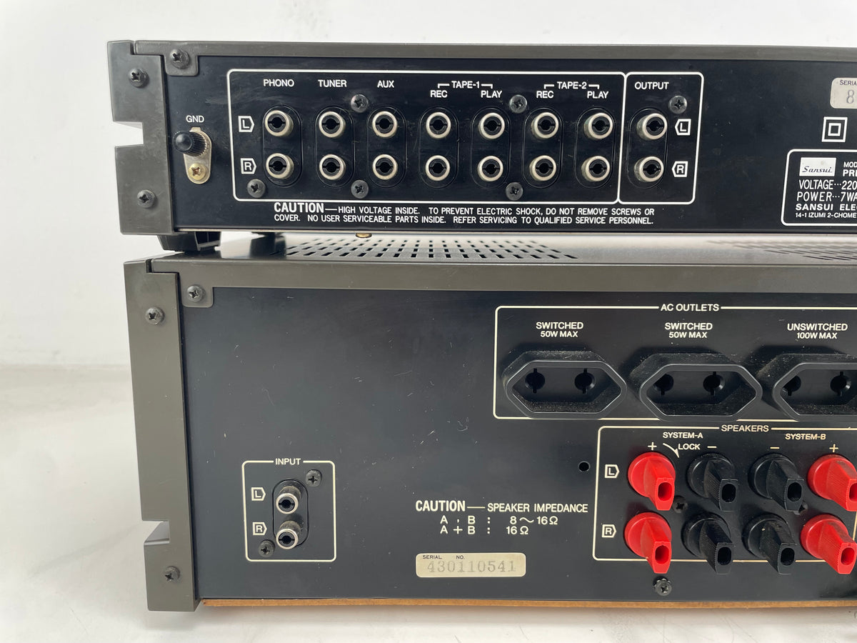 Sansui - C-77 & B-77 – Stereo Preamplifier / Power Amplifier Set - Serviced (B77 Repaired)