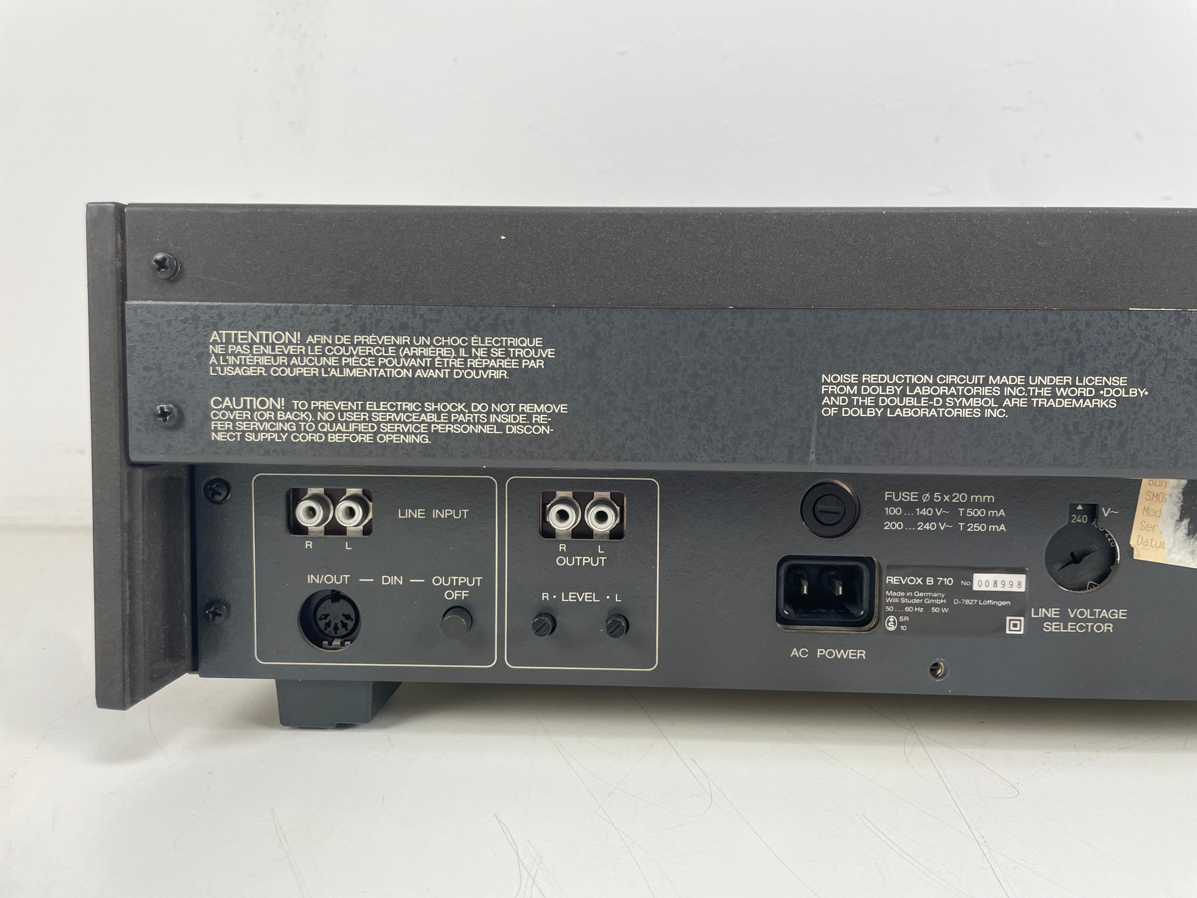Studer Revox B710 microcomputergestuurd cassettedeck - Onderhoud uitgevoerd