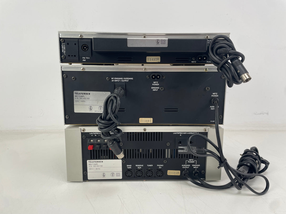 Telefunken M1 System – MA1 Amplifier / MT1 Quartz Tuner / MC1 Cassette Deck – Complete 3-Piece Set