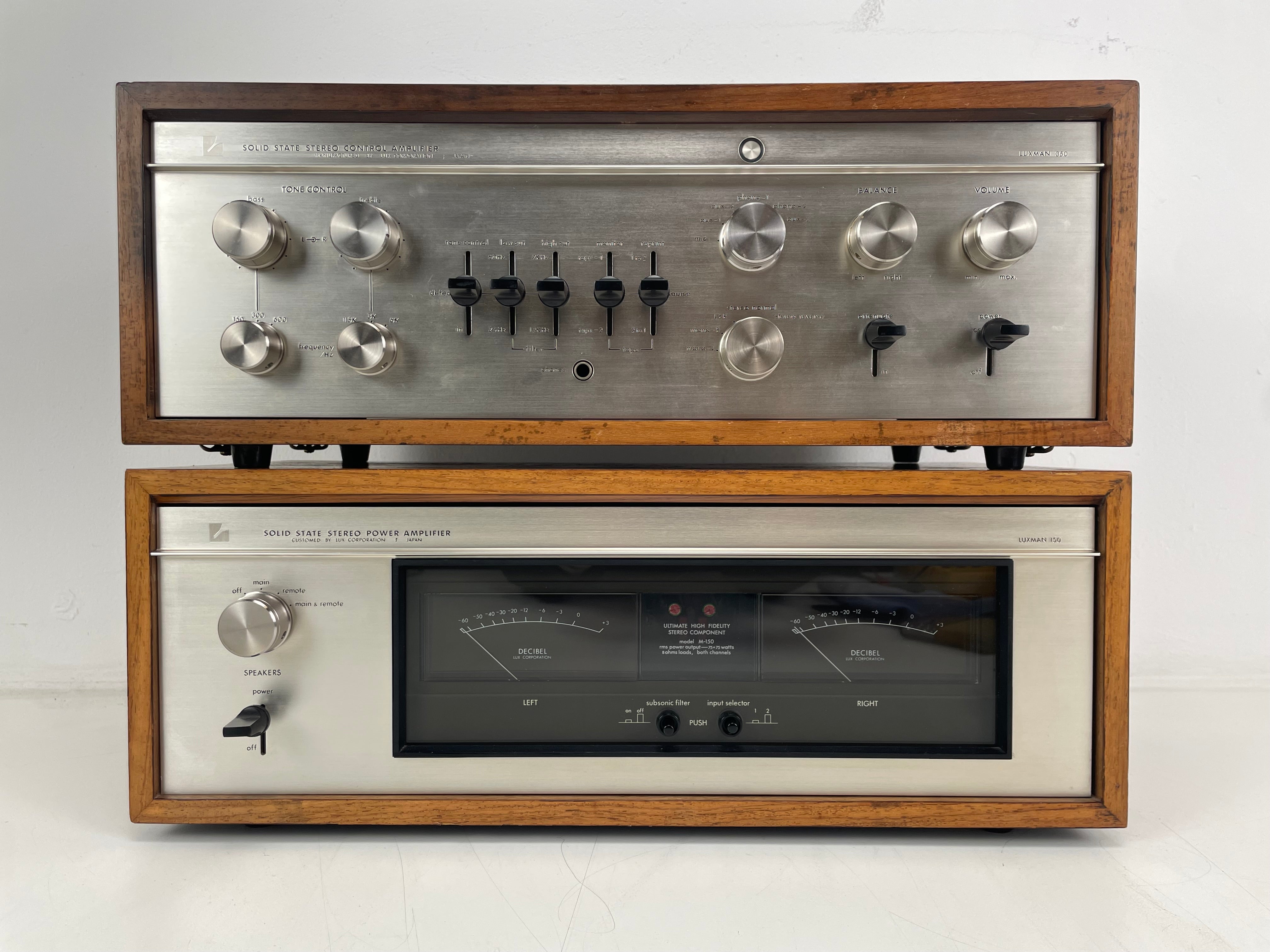 Luxman CL-350 & M-150 – Stereo Pre-Amplifier / Power Amplifier Set – Fully Recapped