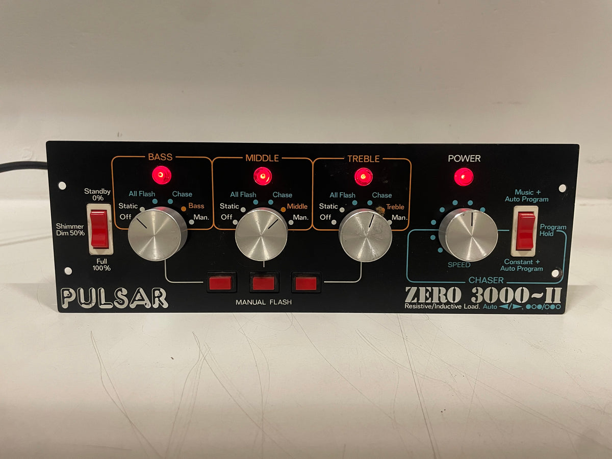 Pulsar – Zero 3000-II – 3-Channel Sound-to-Light Controller / Chaser – Power Tested Only – As Is