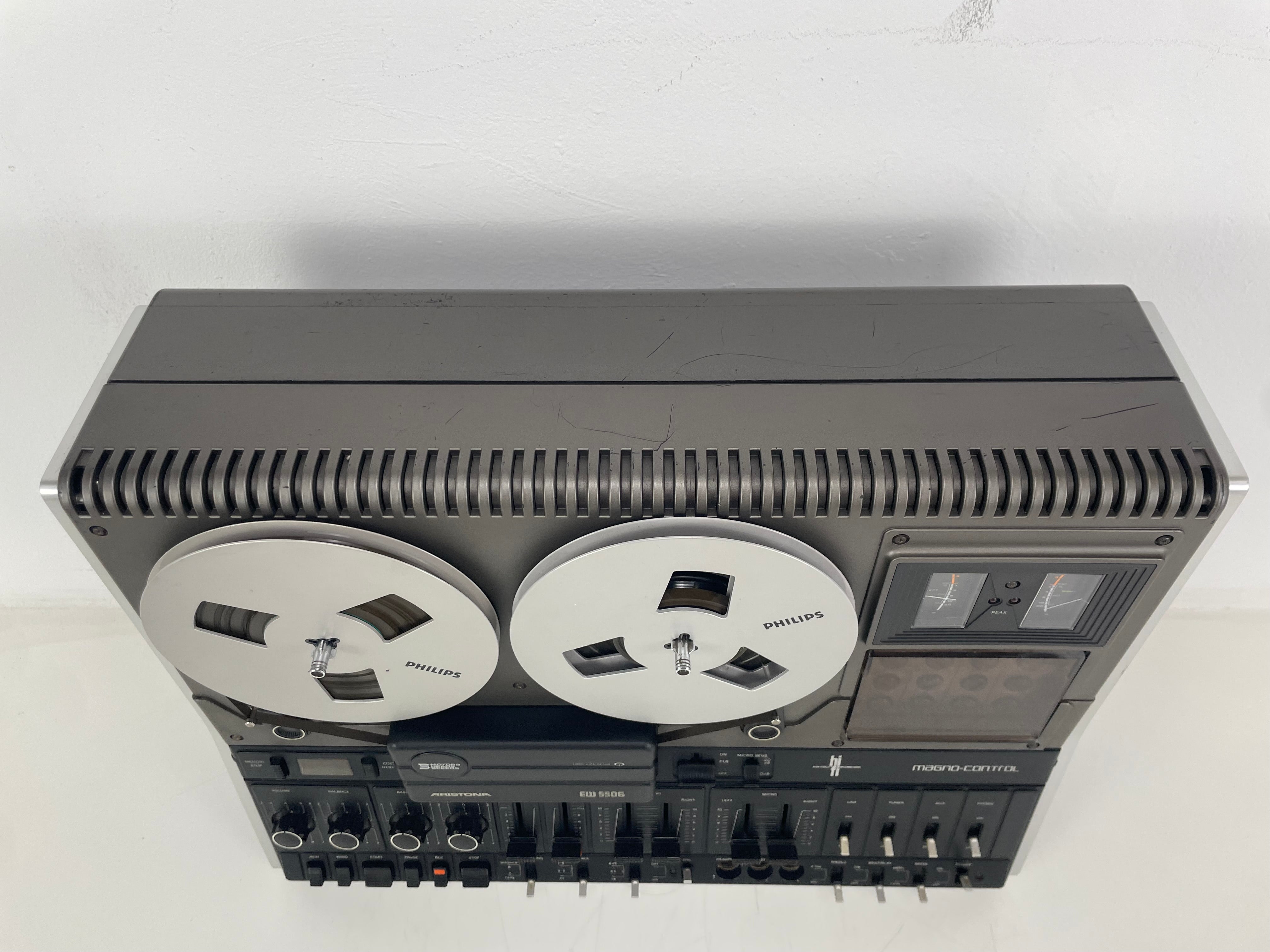 Aristona EW5506 (Philips N4506) - 3-Head Reel-to-Reel Recorder - Inc. Dust-Cover - New Belts