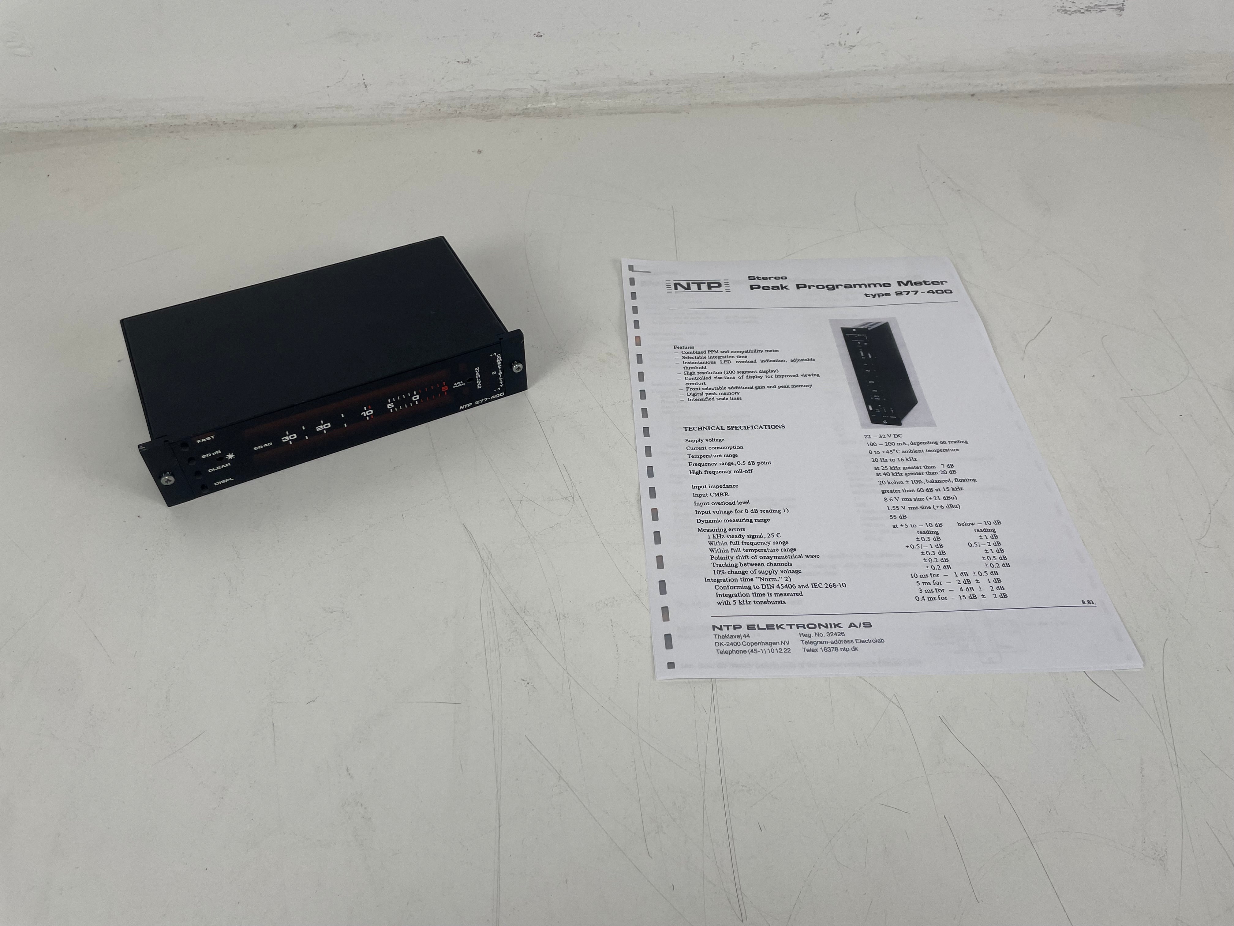 NTP - 277-400 - Stereo PPM RMS Phase Correlation Meter - Inc. Specs/Pinout Sheet