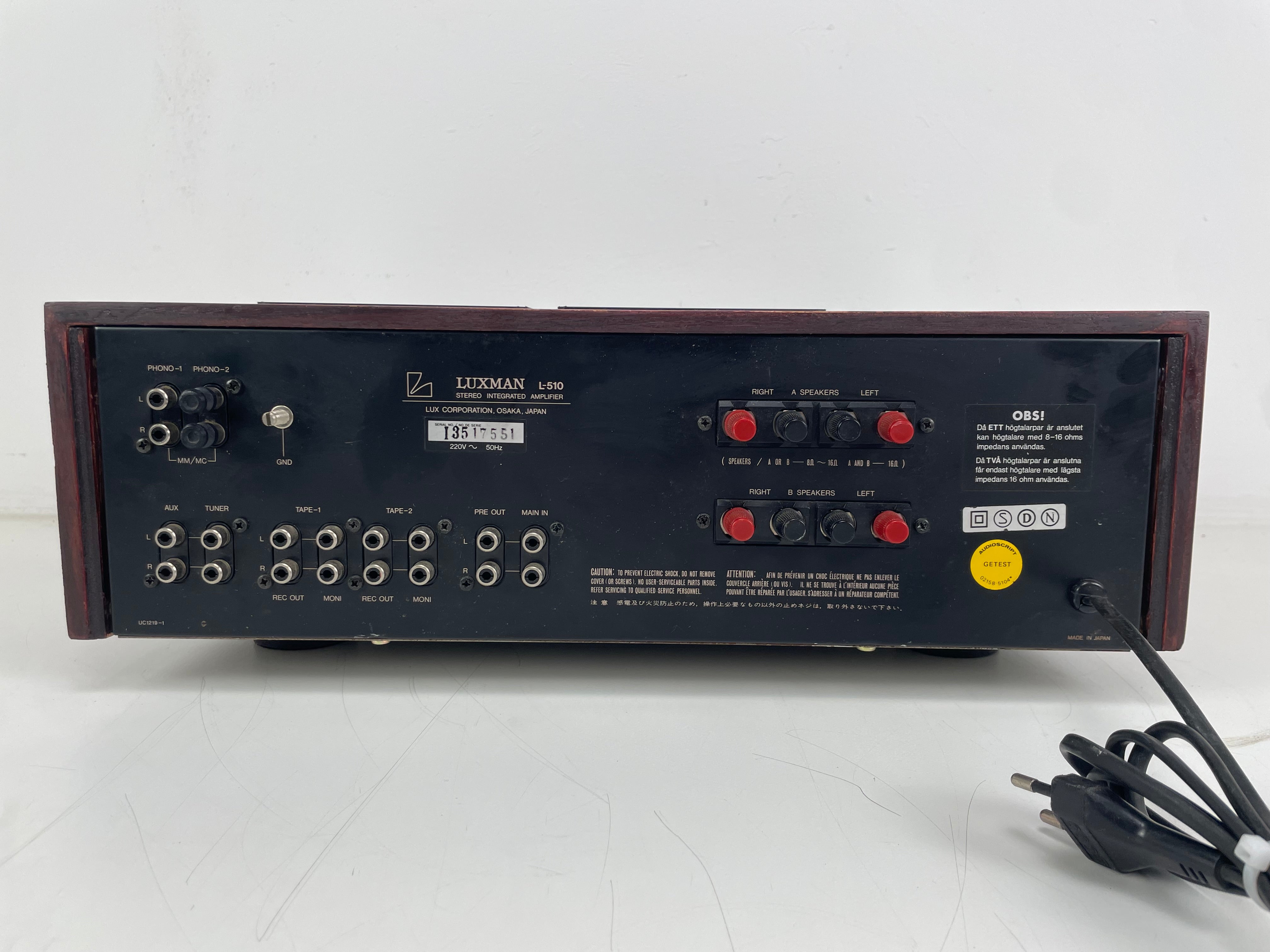 Luxman - L510 - Stereo Integrated Amplifier - Serviced (Repaired)