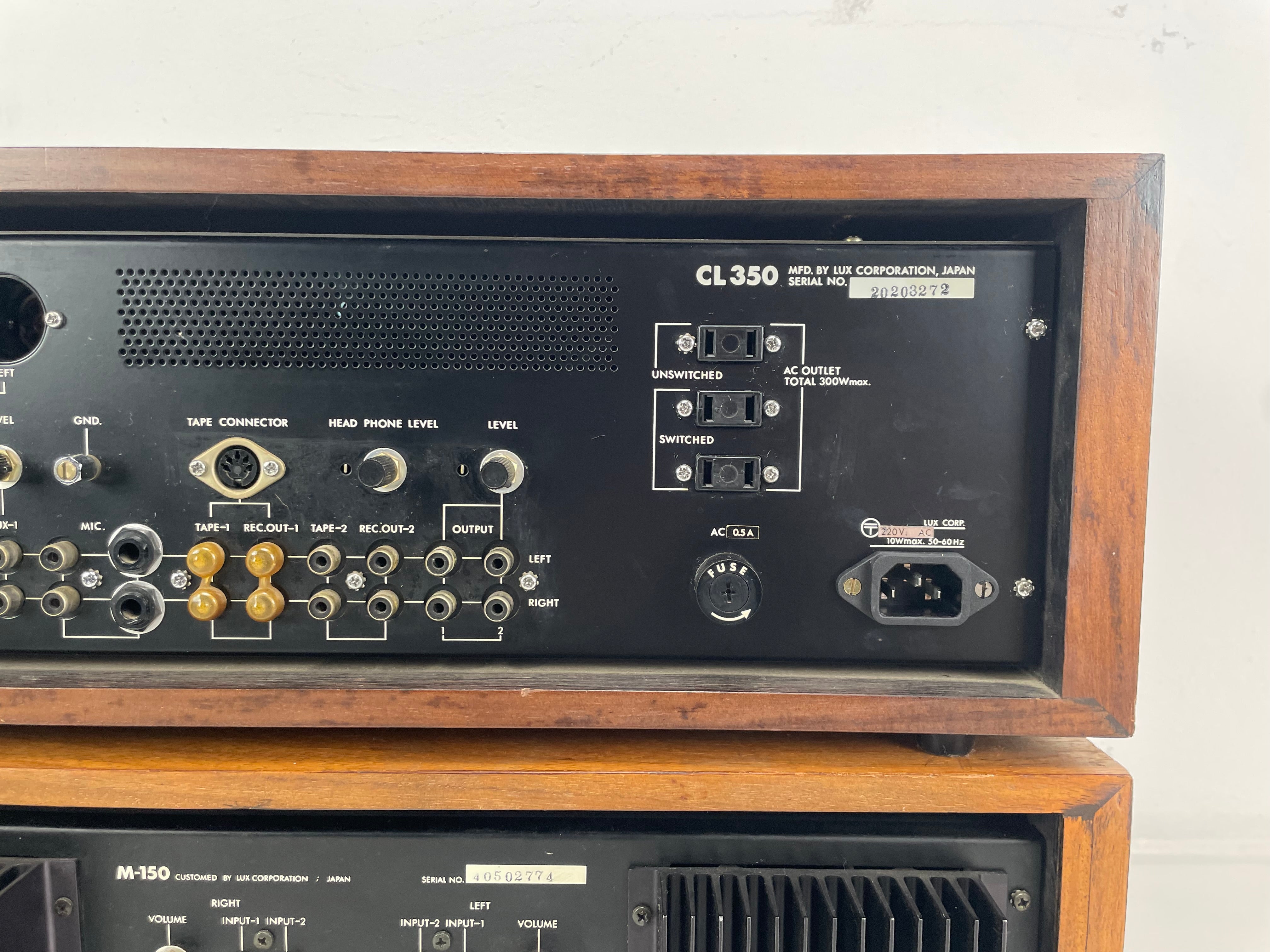 Luxman CL-350 & M-150 – Stereo Pre-Amplifier / Power Amplifier Set – Fully Recapped