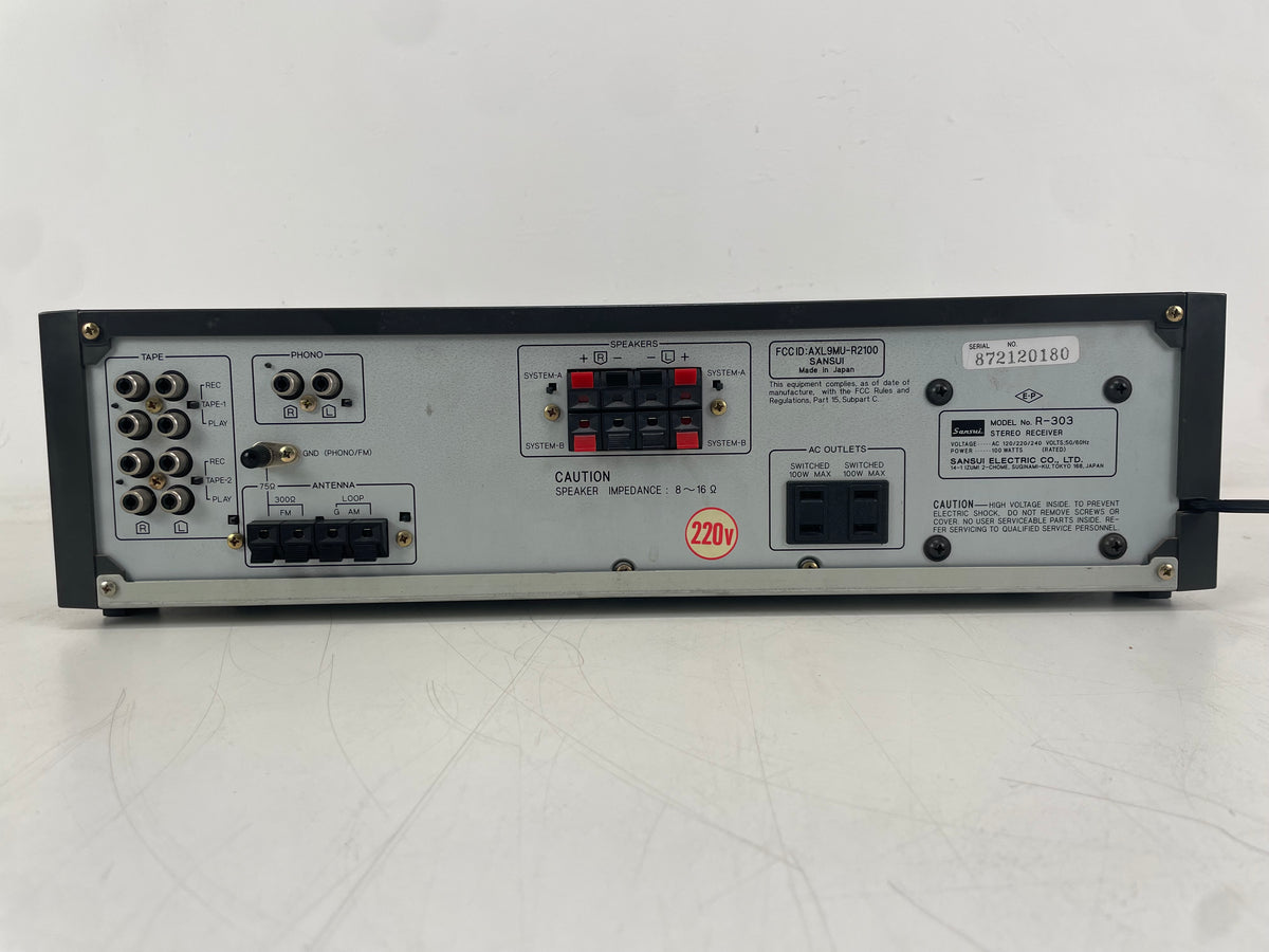 Sansui – R-303 – AM/FM Stereo Receiver – Serviced (Cleaned) – Original Box