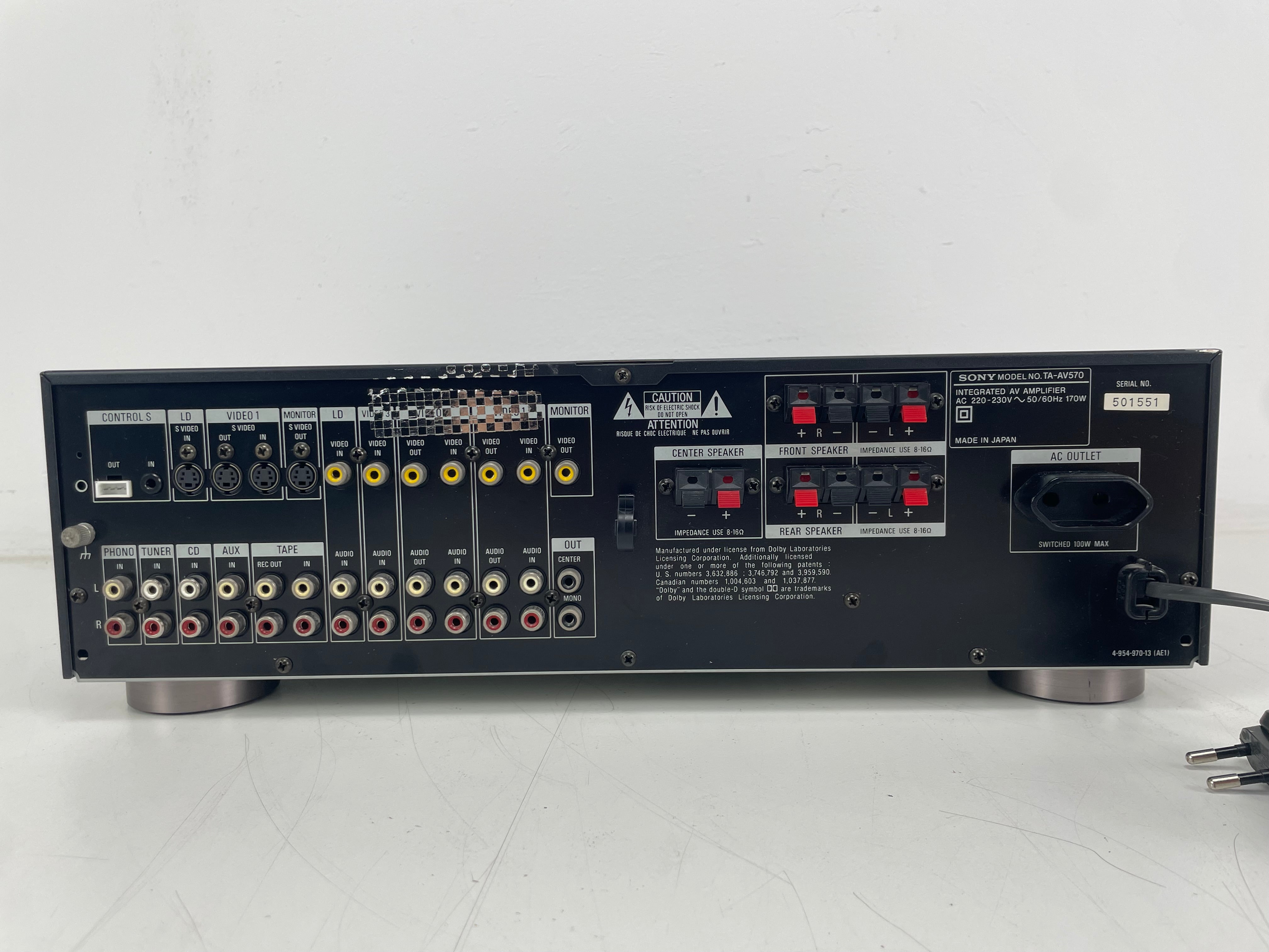 Sony - TA-AV570 - Integrated AV Amplifier - Inc. Remote