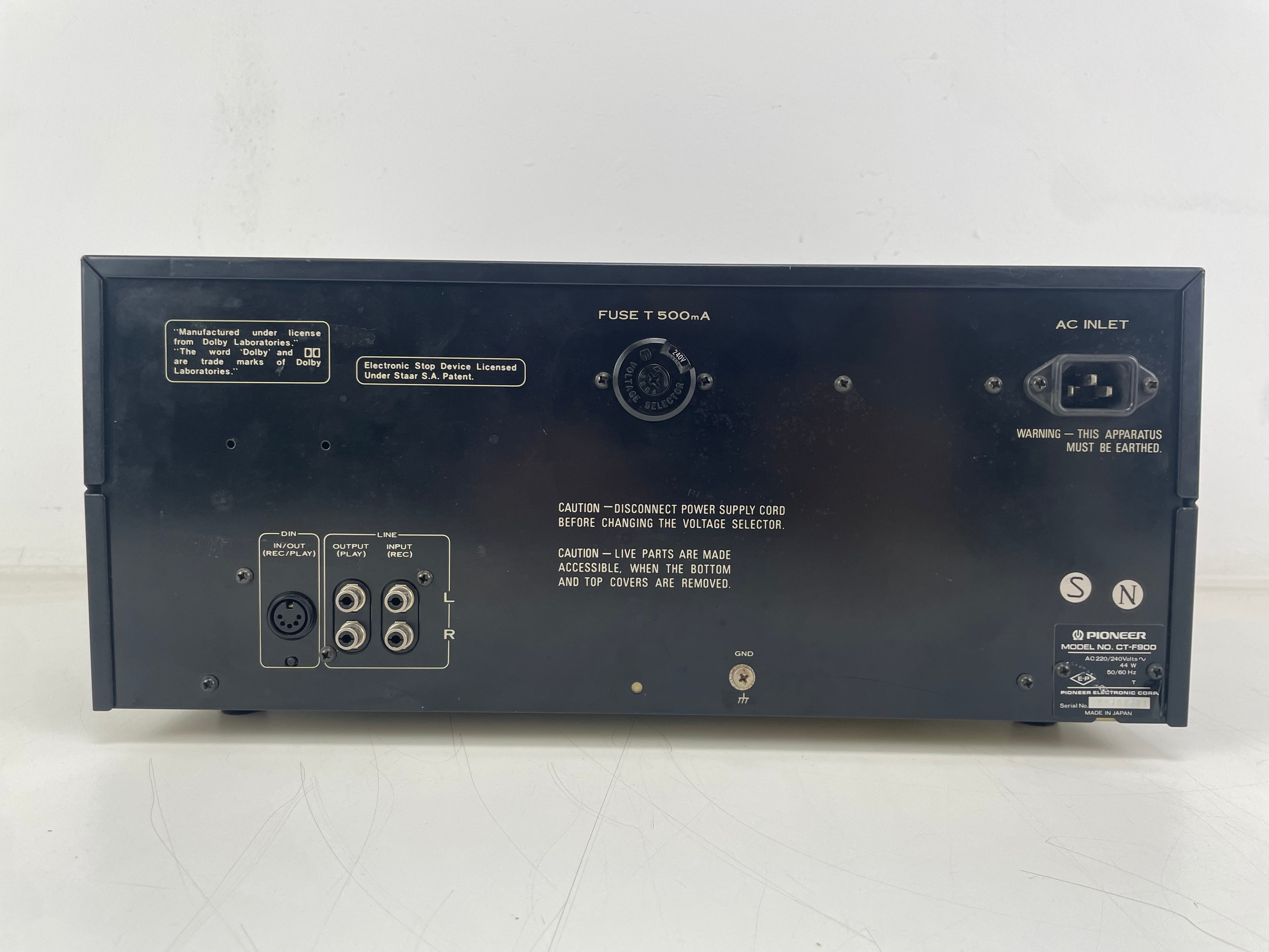 Pioneer CT-F900 – Stereo Cassette Deck – 3-Head – Blue Line Series