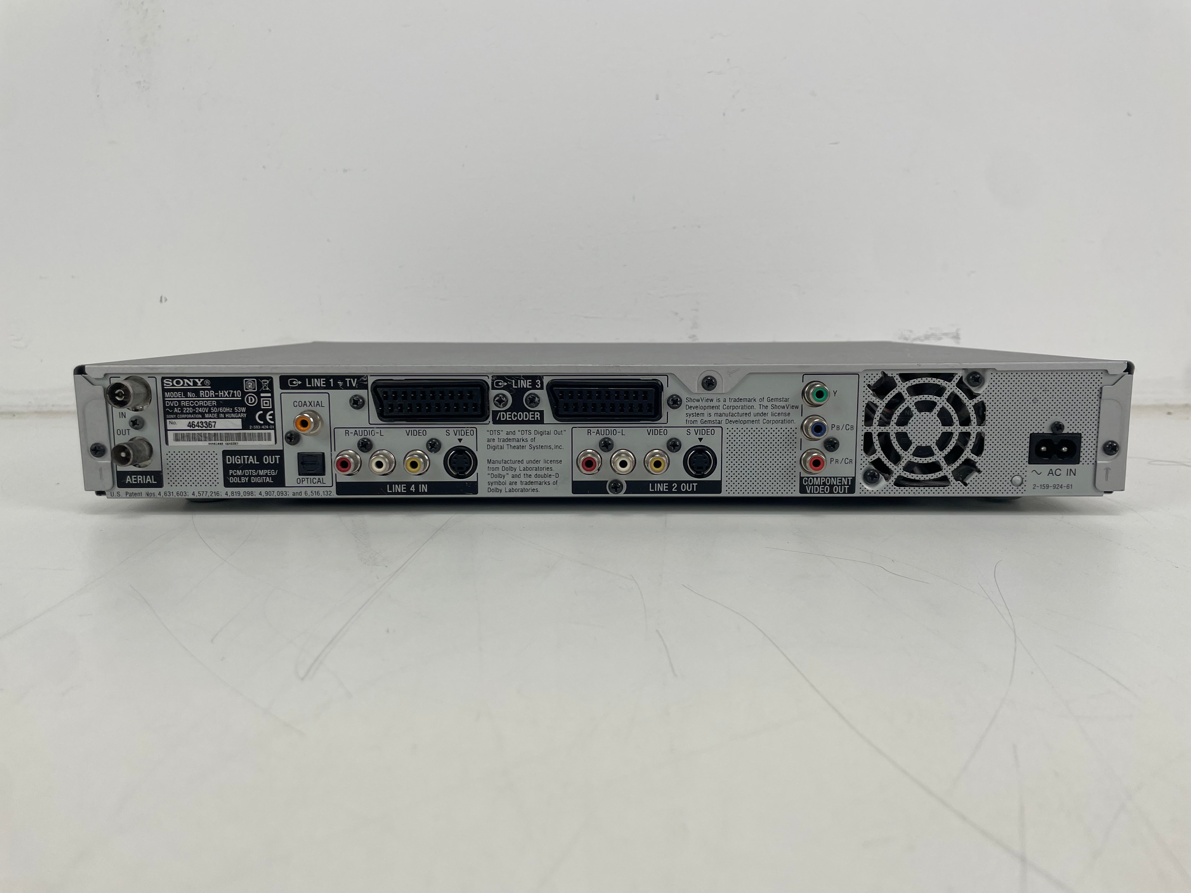 Sony – RDR-HX710 – DVD Recorder / Player – HDD Recorder