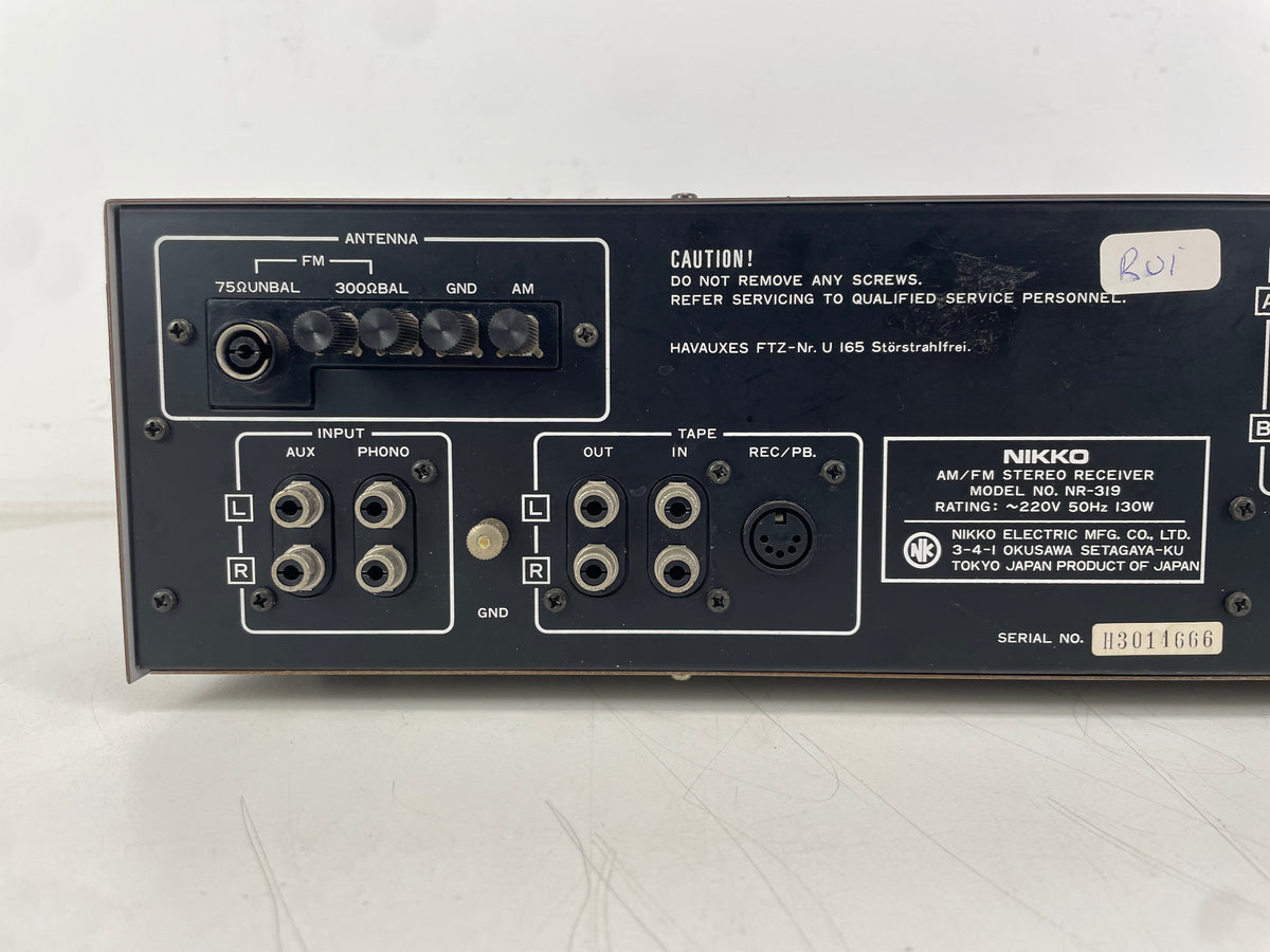 Nikko – NR-319 –  AM/FM Stereo Receiver - Serviced (Pot-Meters Cleaned)