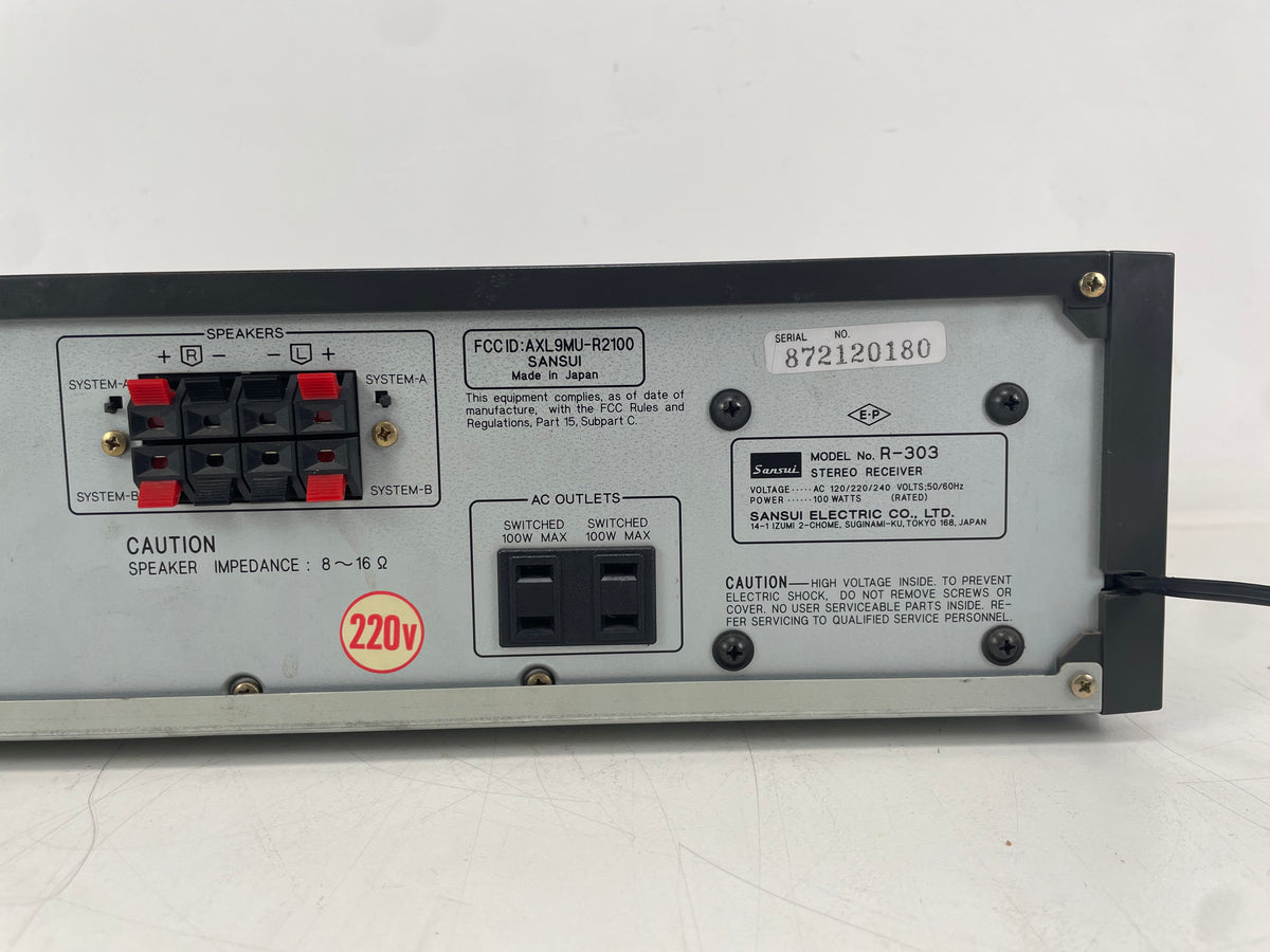 Sansui – R-303 – AM/FM Stereo Receiver – Serviced (Cleaned) – Original Box