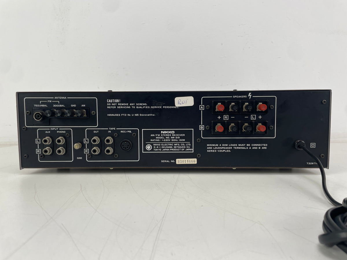 Nikko – NR-319 –  AM/FM Stereo Receiver - Serviced (Pot-Meters Cleaned)