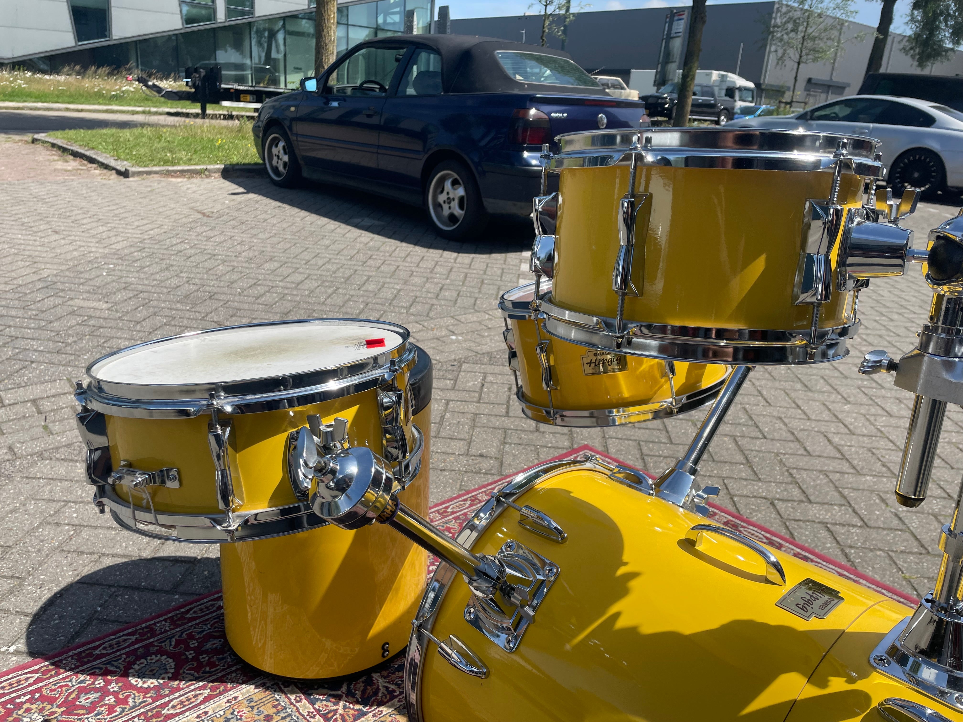 Yamaha - Hipgig MKI – Yellow Drum Kit – Vintage Rare Compact Drum Set - Inc. Cases
