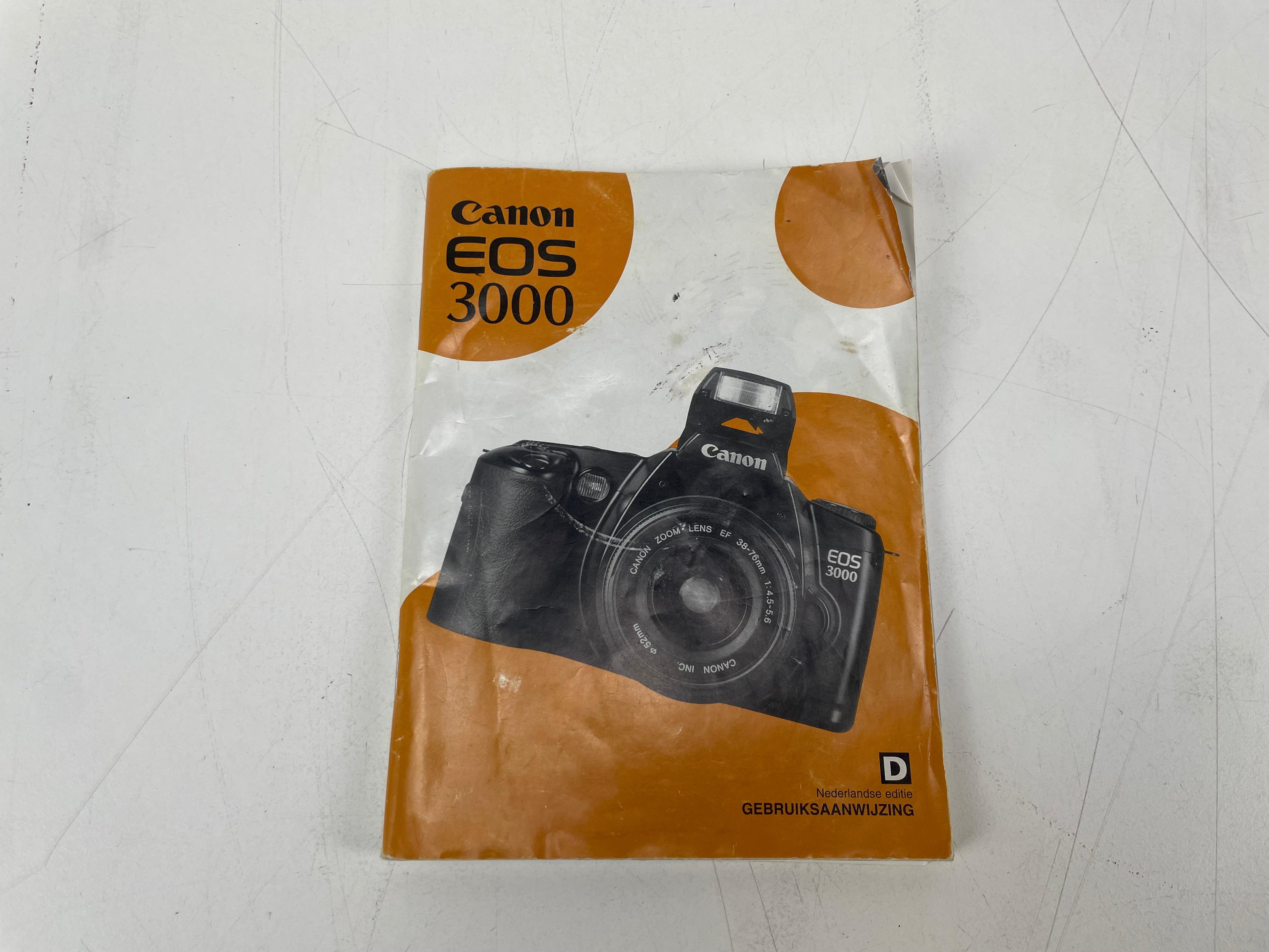 Canon EOS 3000 – Analog 35mm Film Camera – Inc. Accesoires/Manual – As Is (Untested)