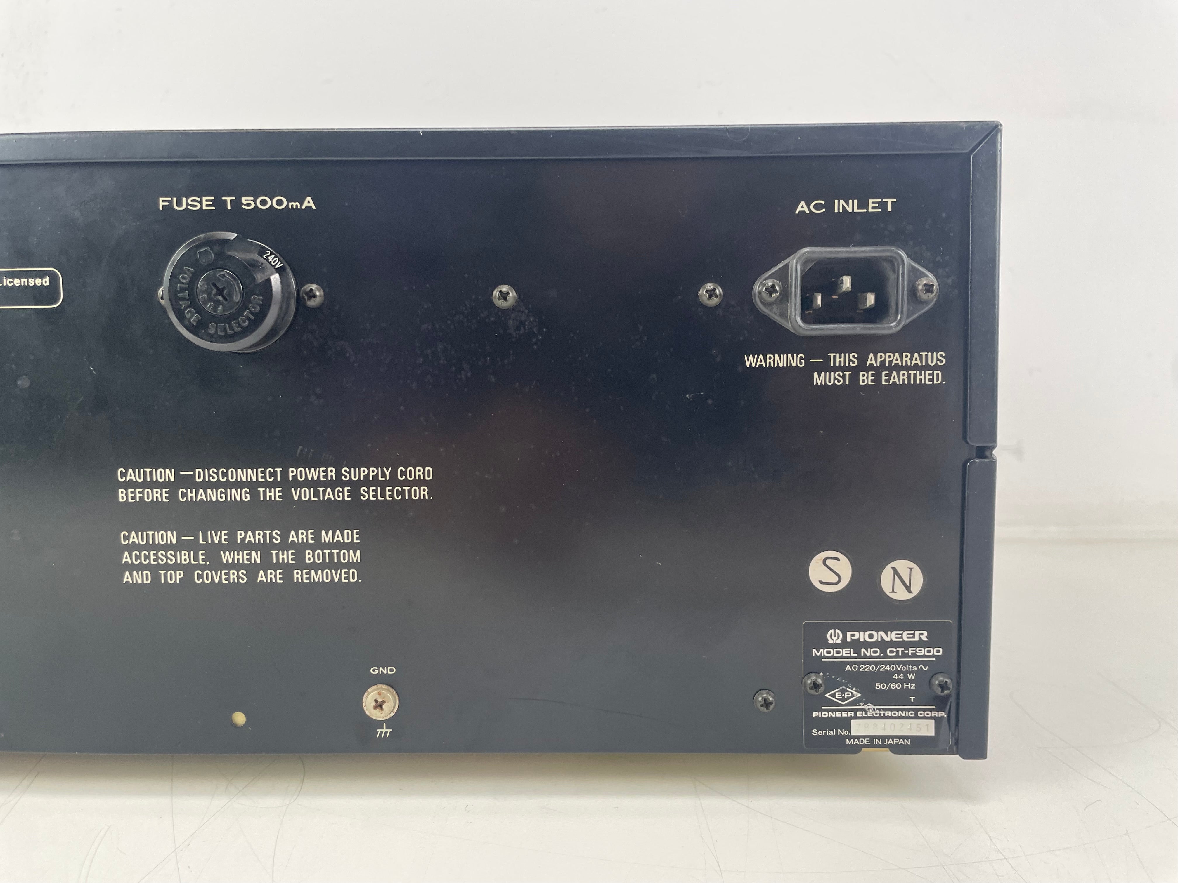 Pioneer CT-F900 – Stereo Cassette Deck – 3-Head – Blue Line Series