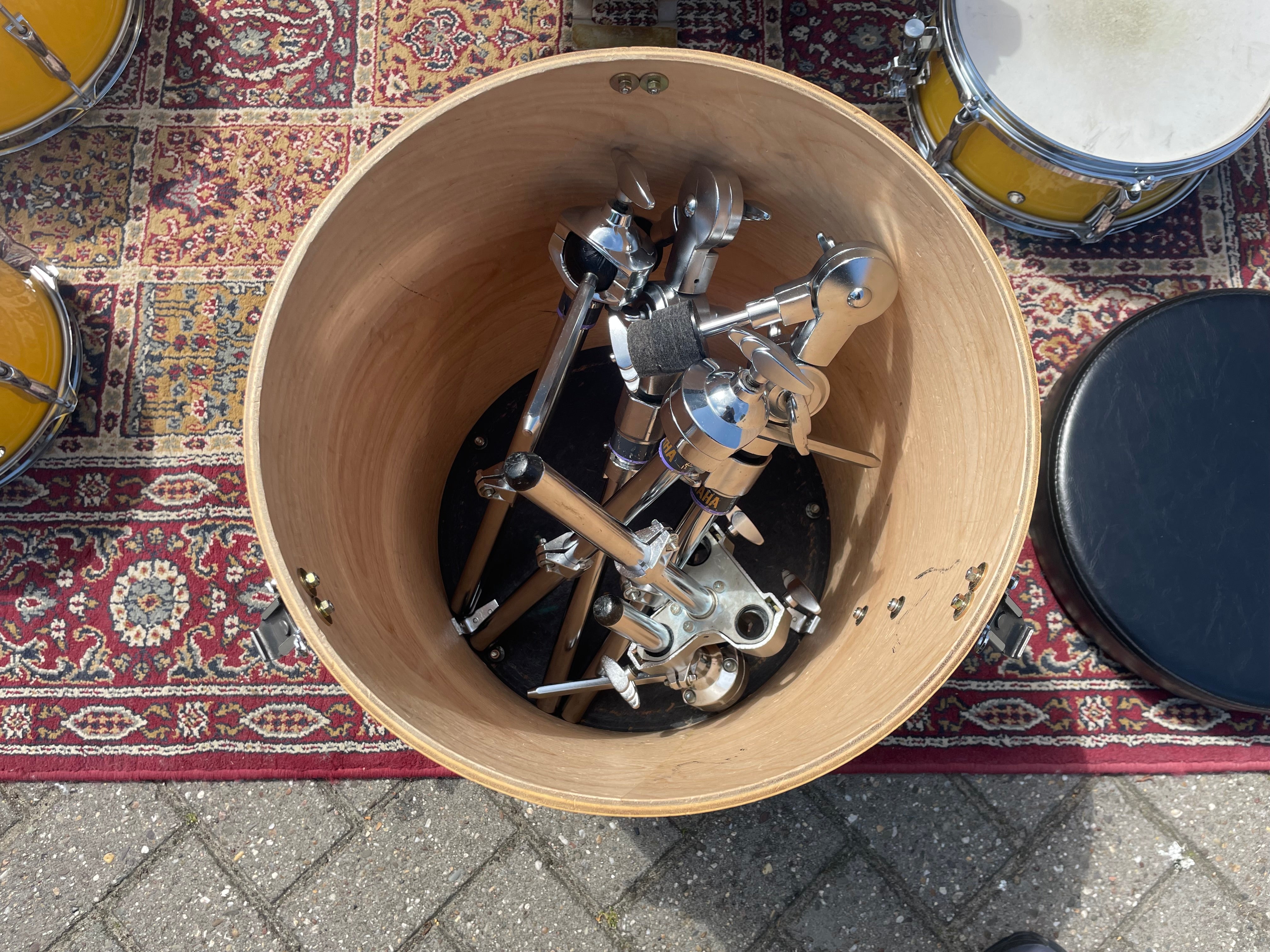 Yamaha - Hipgig MKI – Yellow Drum Kit – Vintage Rare Compact Drum Set - Inc. Cases