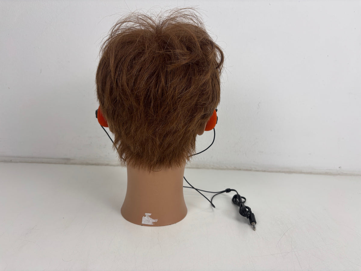 Vintage On-Ear Headphones - Orange Foam Pads - Metal Headband