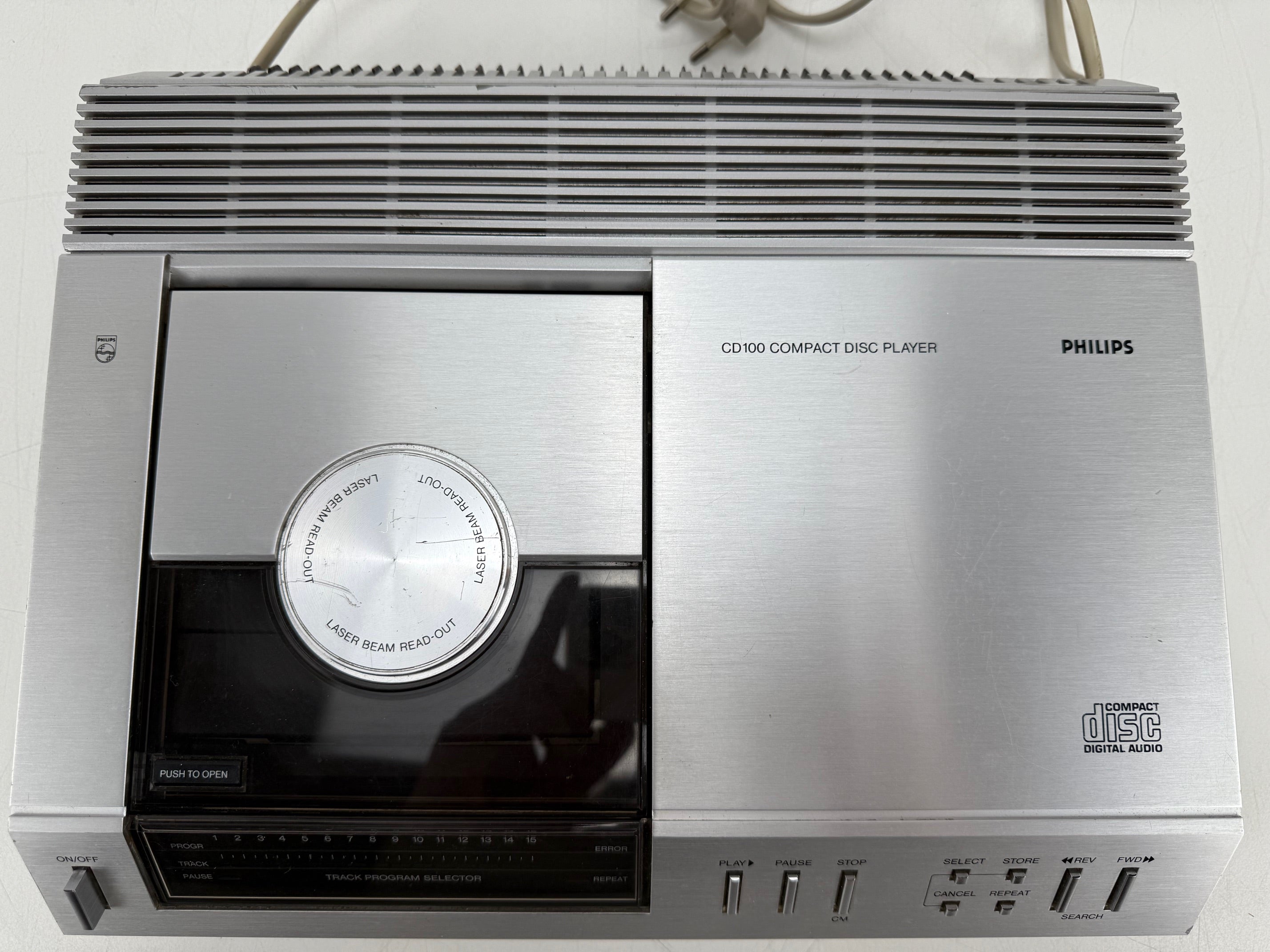 Philips - CD100 Compact Disc Player - Recapped - Manual - Made in Belguim