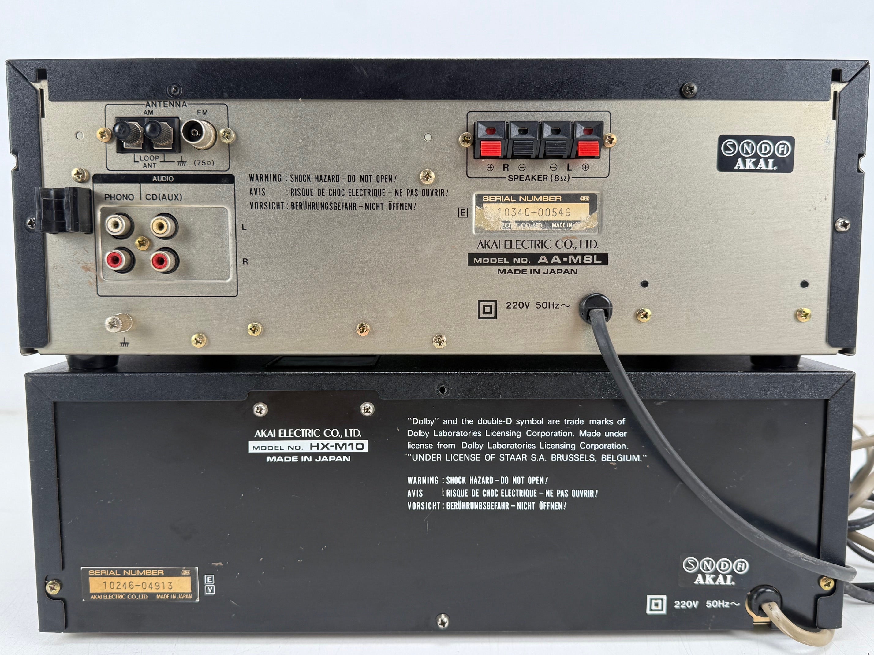 Akai AA-M8L Tuner Amplifier / HX-M10 Stereo Cassette Deck  Set - New Belts
