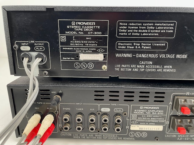 Pioneer CT-300 Cassette Deck + SA-510 Stereo Amplifier - Blue line series