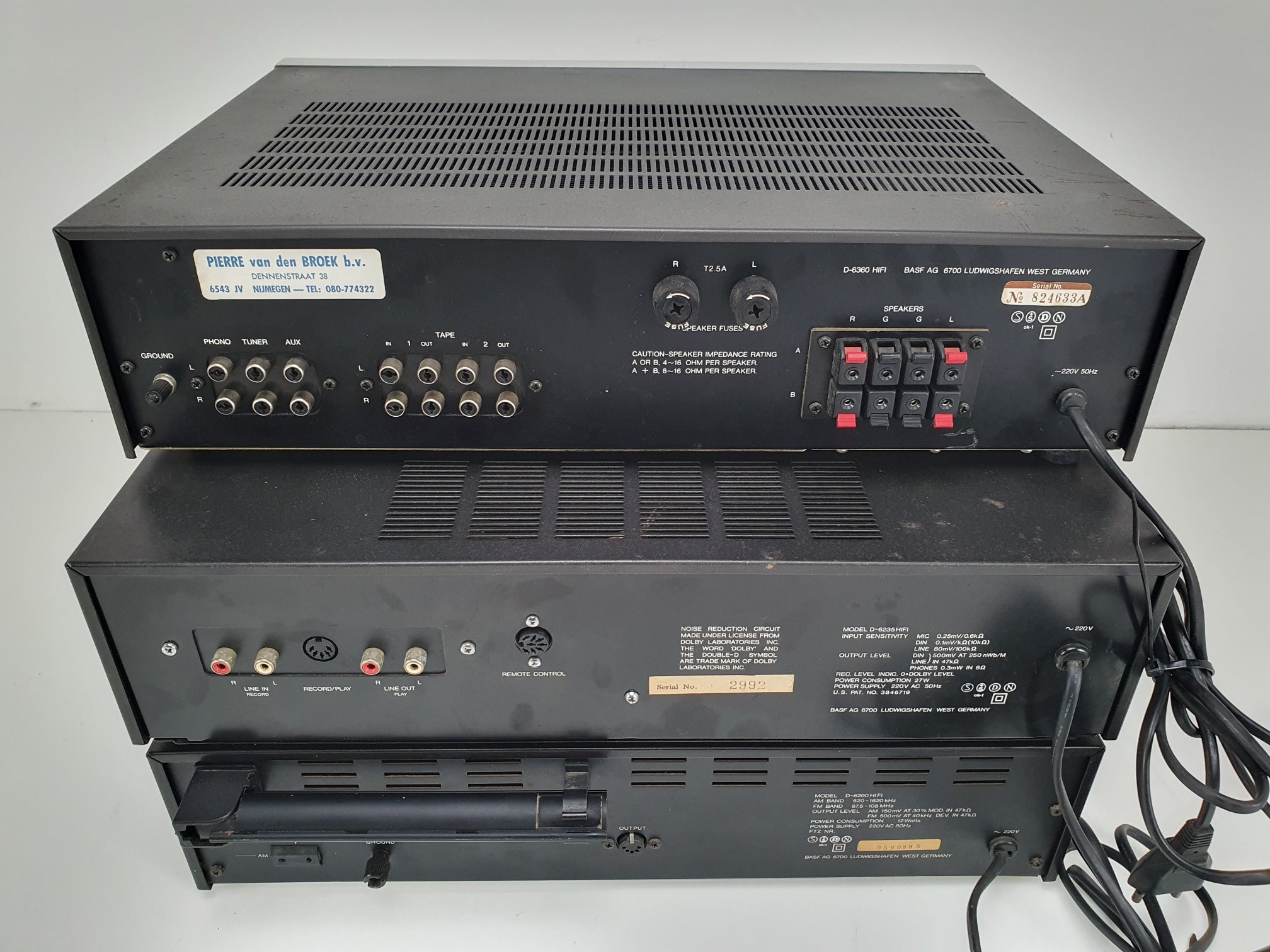 BASF Set D-6200 Tuner -  D-6360 Stereo amplifier  D-6235 Cassette deck