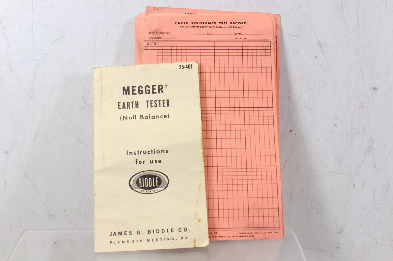 Biddle Megger Earth Tester 25-40J In Case