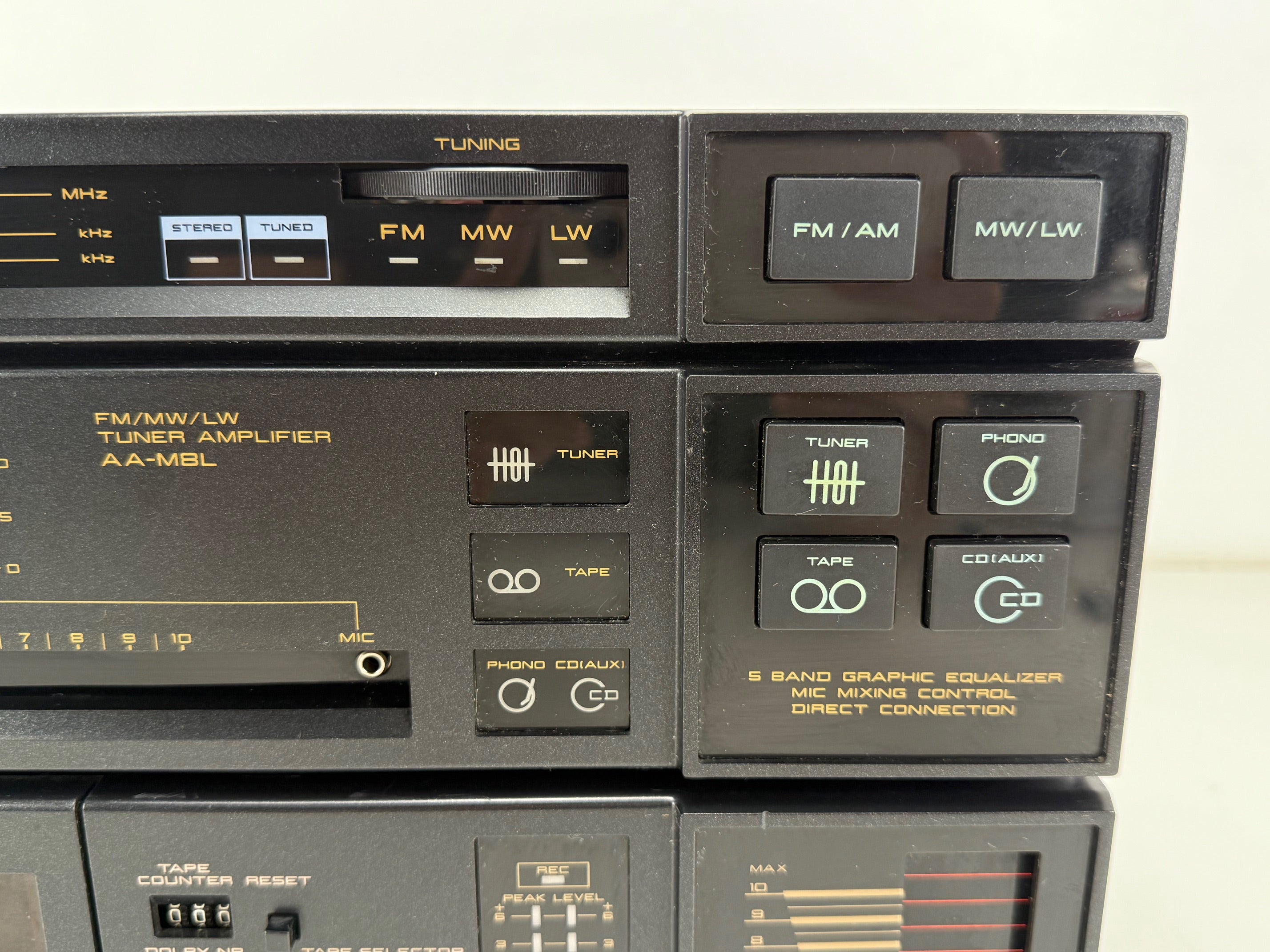 Akai AA-M8L Tuner Amplifier / HX-M10 Stereo Cassette Deck  Set - New Belts