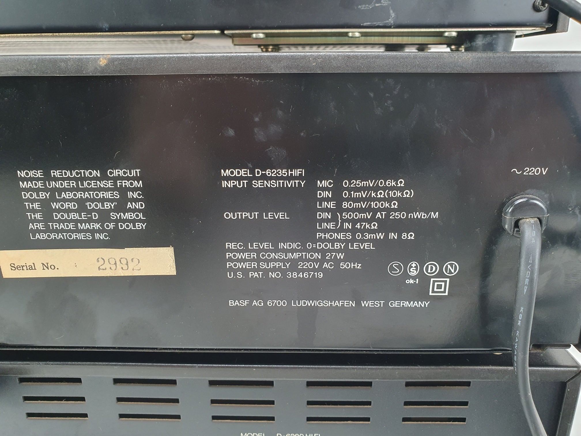 BASF Set D-6200 Tuner -  D-6360 Stereo amplifier  D-6235 Cassette deck