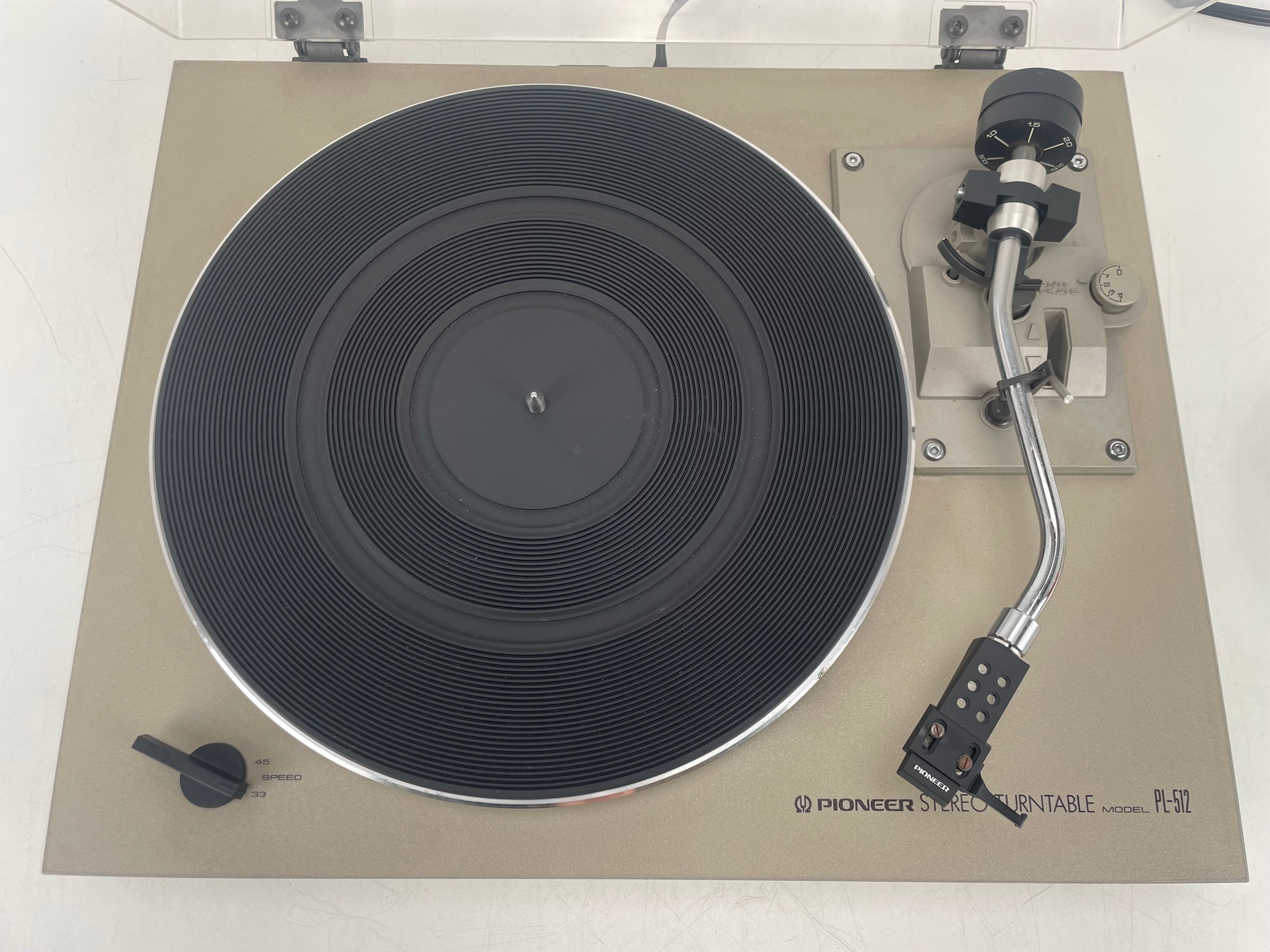 Pioneer Stereo Turntable PL-512 with Excel Es70s cartridge - Not so nice cover