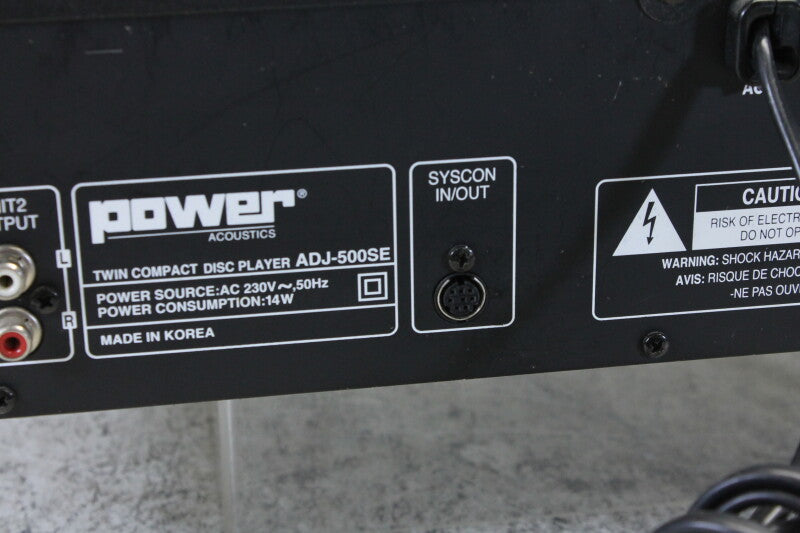 Power Acoustics ADJ-500SE - Twin DJ CD player