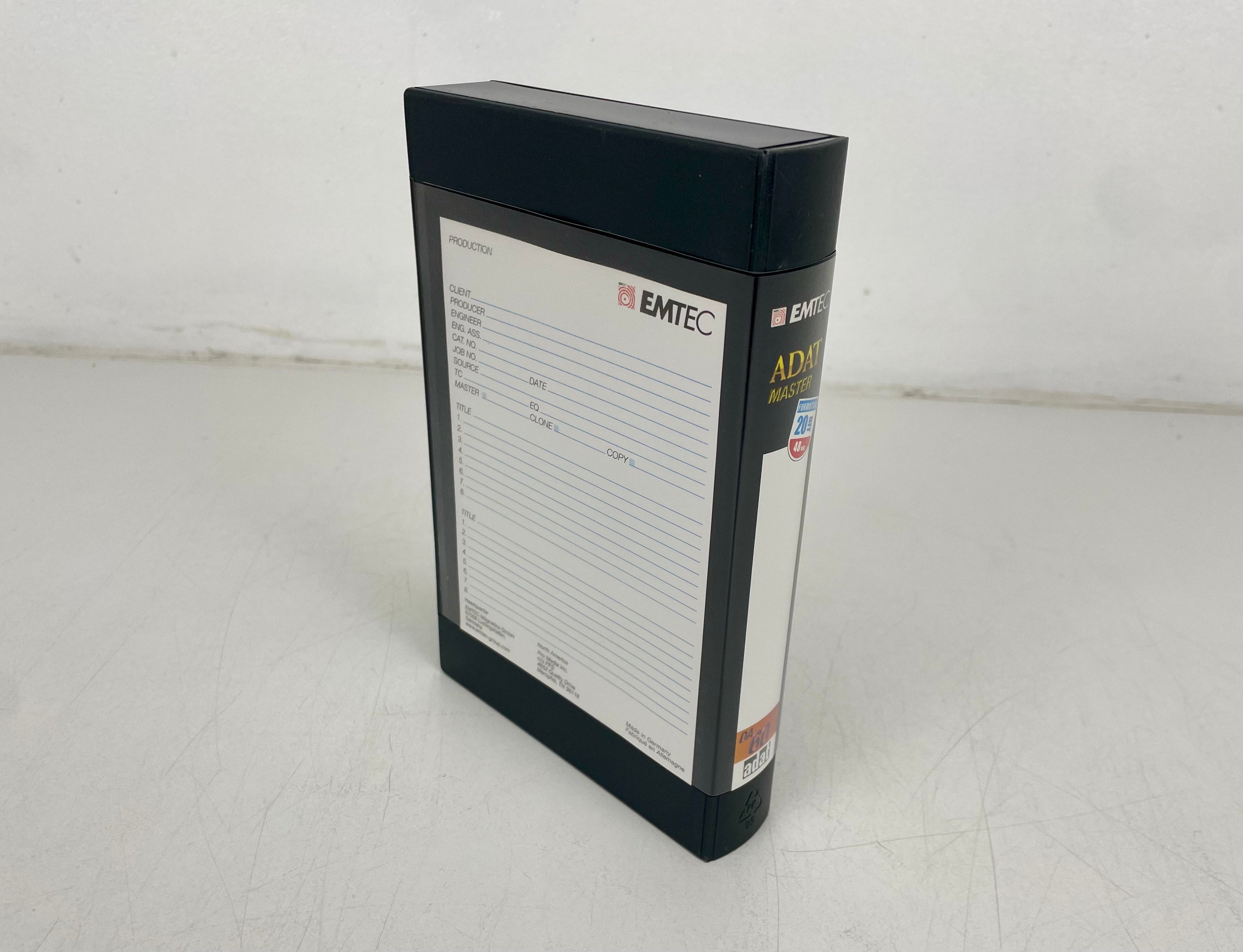EMTEC ADAT Master DA 60 - 20 Bit 48Khz digitale audiotape - NOS (nr. 2)