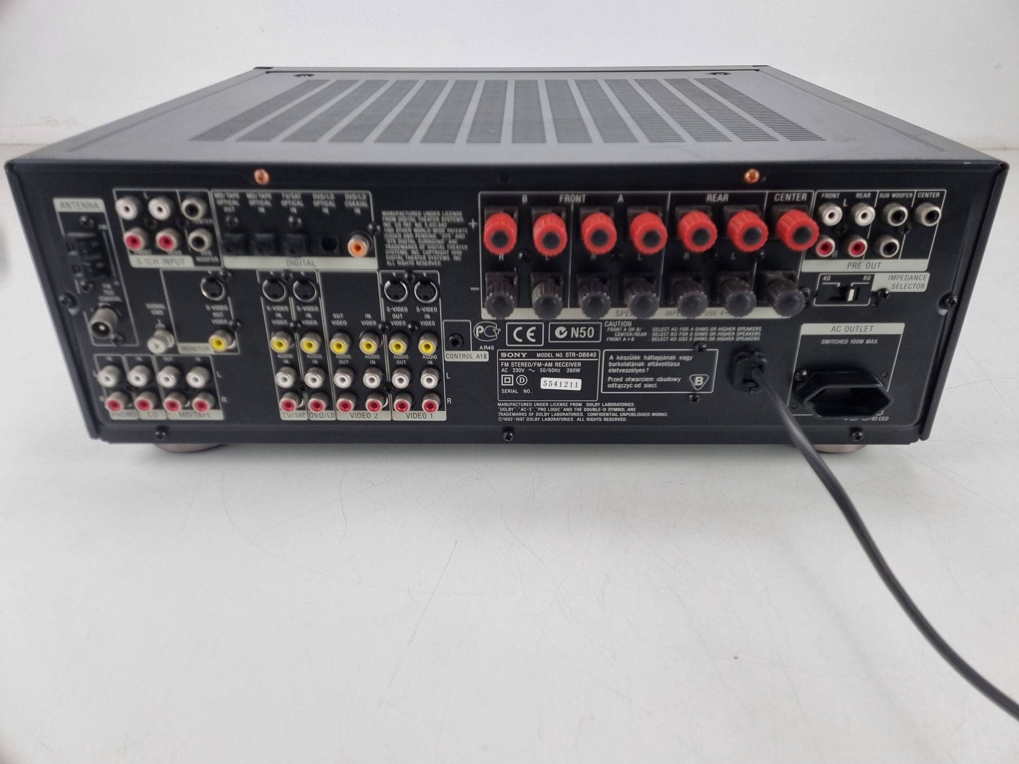 Sony STR-DB840  - FM Stereo/fm-am Receiver- Works ok - Coaxial Input is Damaged