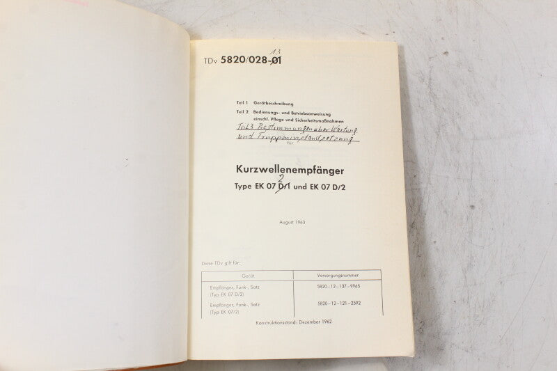 Rohde & Schwarz EK 07 Receiver Manual