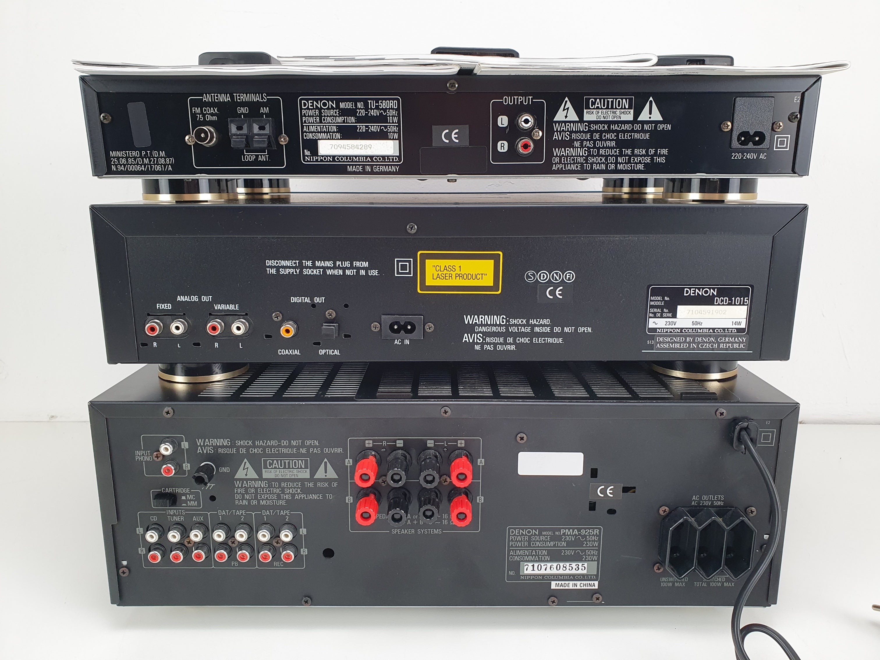 Denon PMA-95R (serviced) Amplifier - DCD-1015 CD player - TU-580RD Tuner - With remotes/manuals